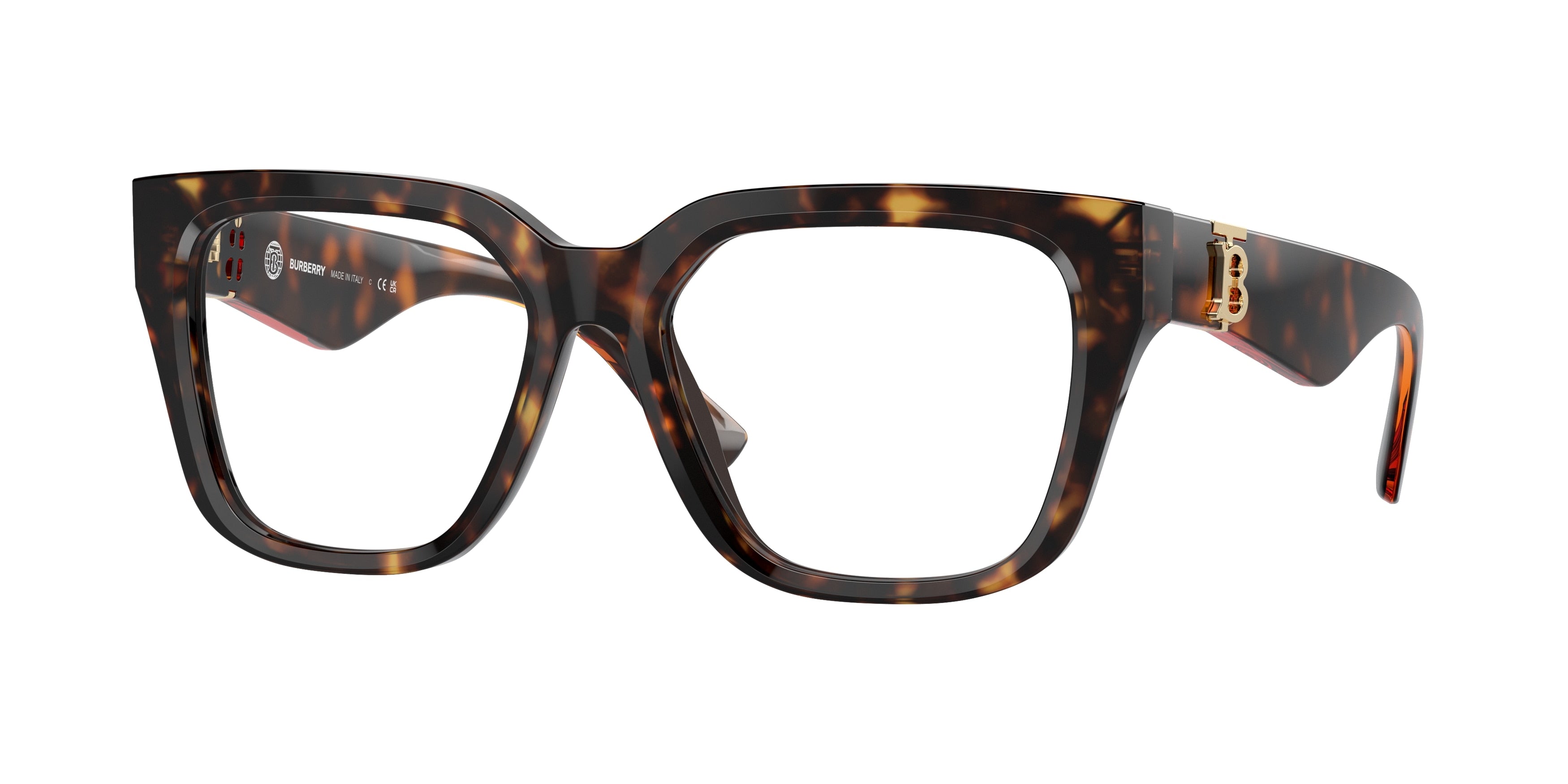 Burberry BE2403F Square Eyeglasses  3002-Dark Havana 51-140-17 - Color Map Brown
