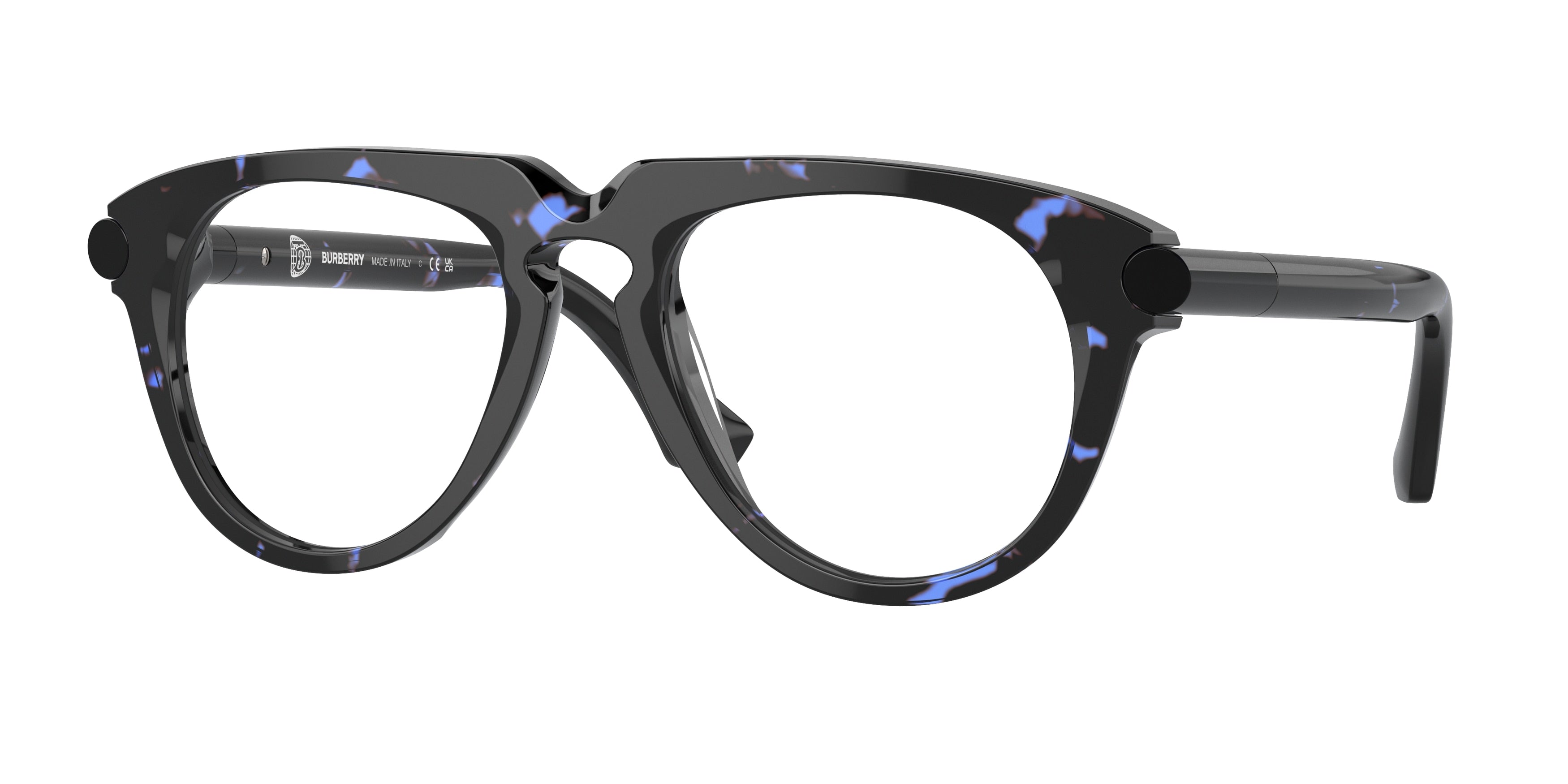 Burberry BE2408U Pilot Eyeglasses  4111-Blue Havana 51-145-20 - Color Map Blue