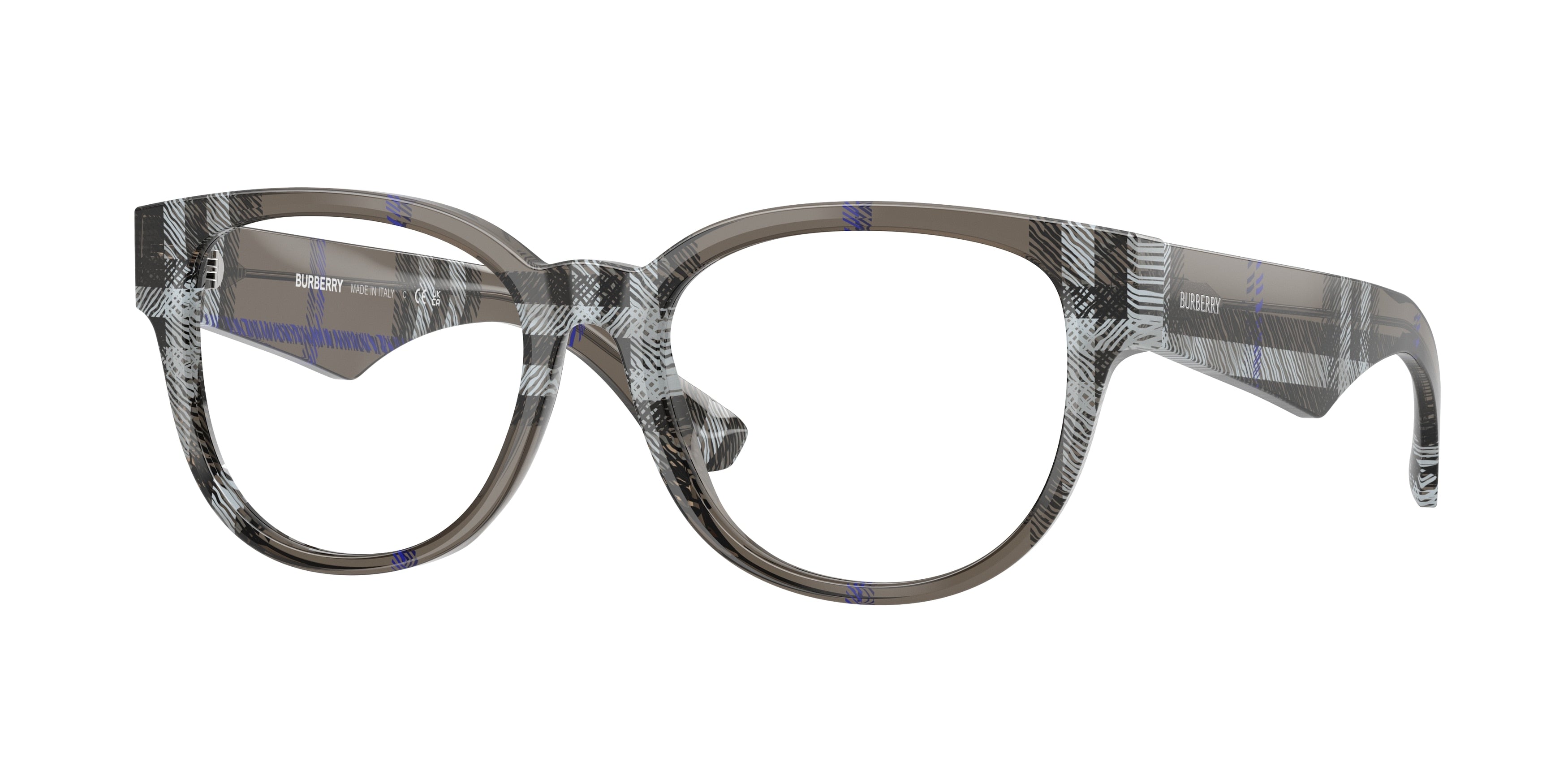 Burberry BE2410 Phantos Eyeglasses  4147-Check Lichen 53-140-17 - Color Map Grey