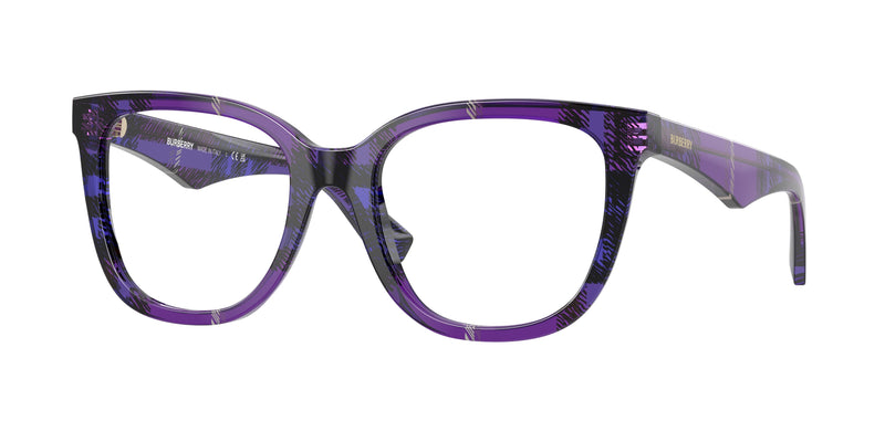 Burberry BE2415F Square Eyeglasses  4113-Check Violet 53-140-19 - Color Map Violet