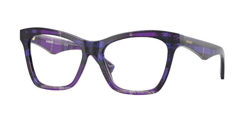 Burberry BE2416 Cat Eye Eyeglasses  4113-Check Violet 54-140-16 - Color Map Violet