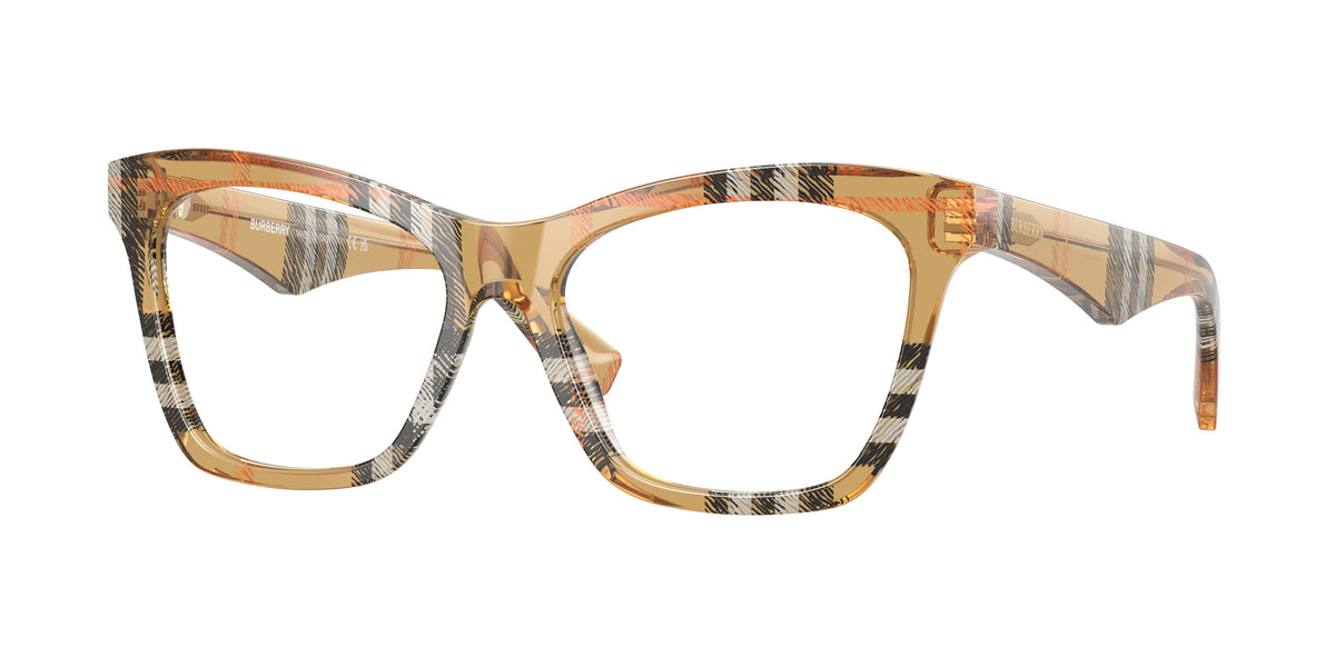 Burberry BE2416 Cat Eye Eyeglasses  4146-Check Sand 54-140-16 - Color Map Brown