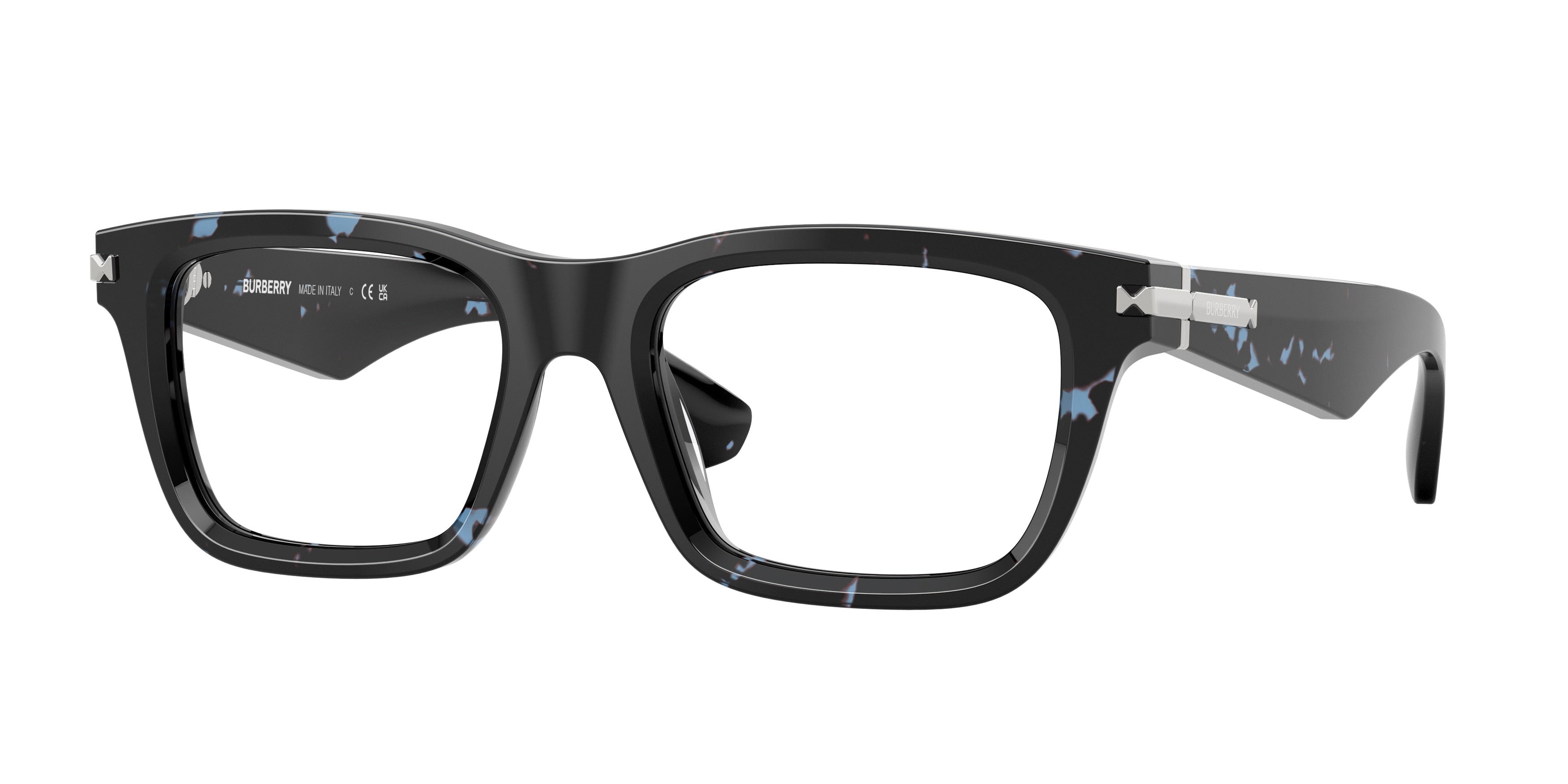 Burberry BE2419F Rectangle Eyeglasses  4111-Blue Havana 53-145-19 - Color Map Blue