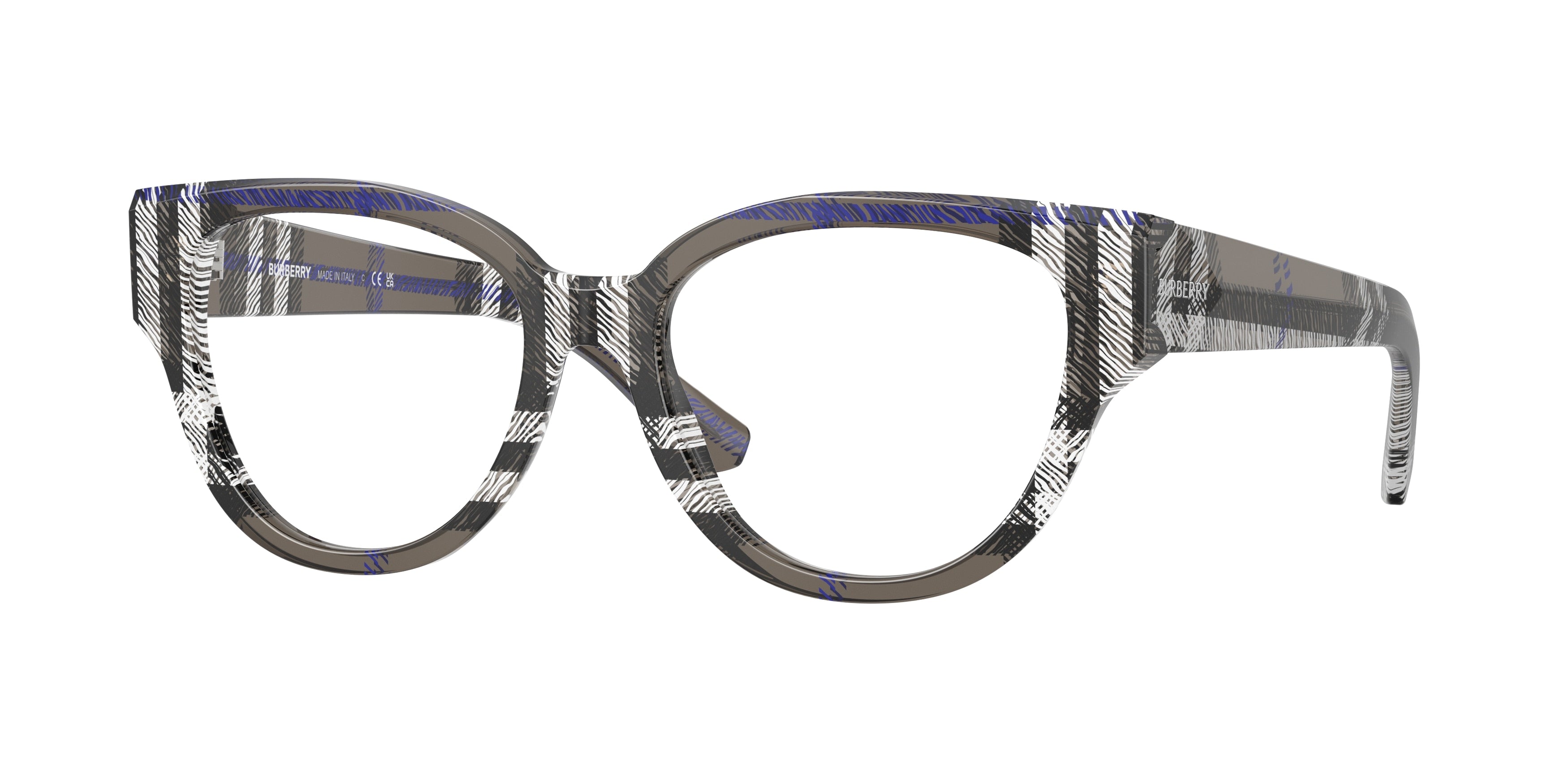 Burberry BE2421F Phantos Eyeglasses  4147-Check Lichen 53-140-17 - Color Map Grey