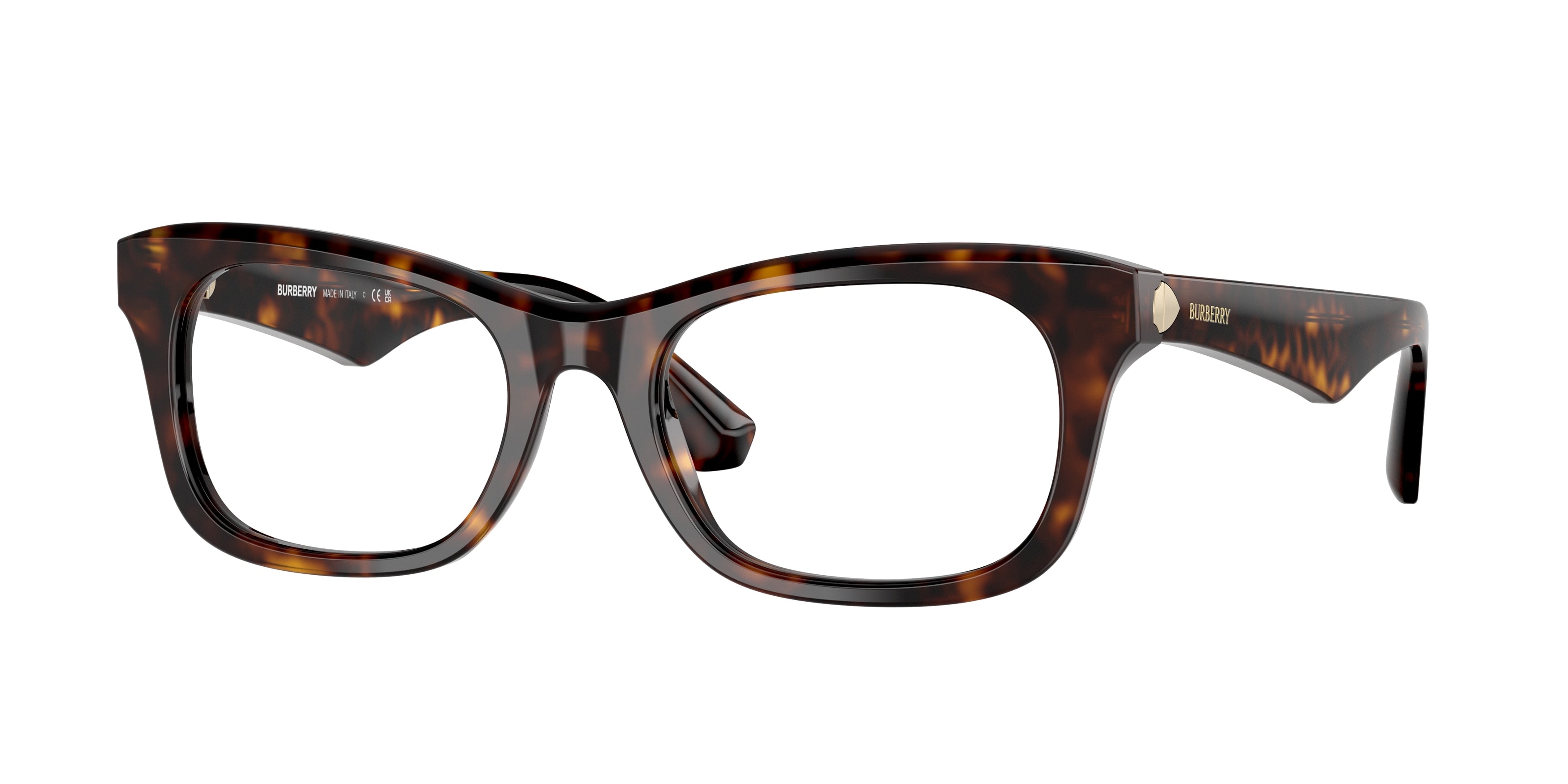 Burberry BE2422 Rectangle Eyeglasses  3002-Dark Havana 52-145-19 - Color Map Brown