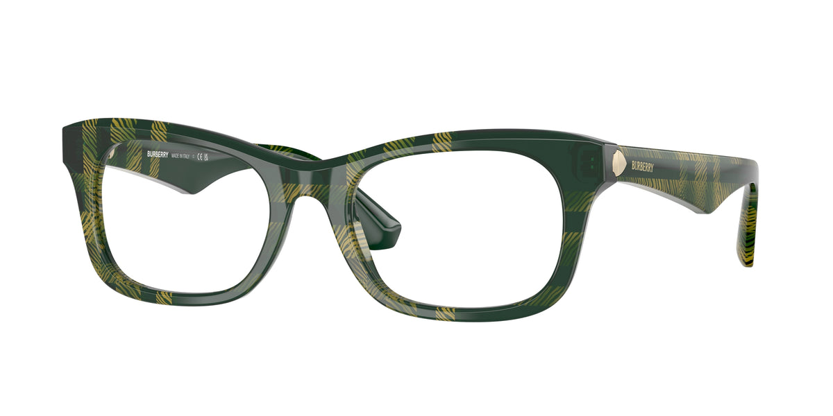 Burberry BE2422 Rectangle Eyeglasses  4125-Check Green 52-145-19 - Color Map Green