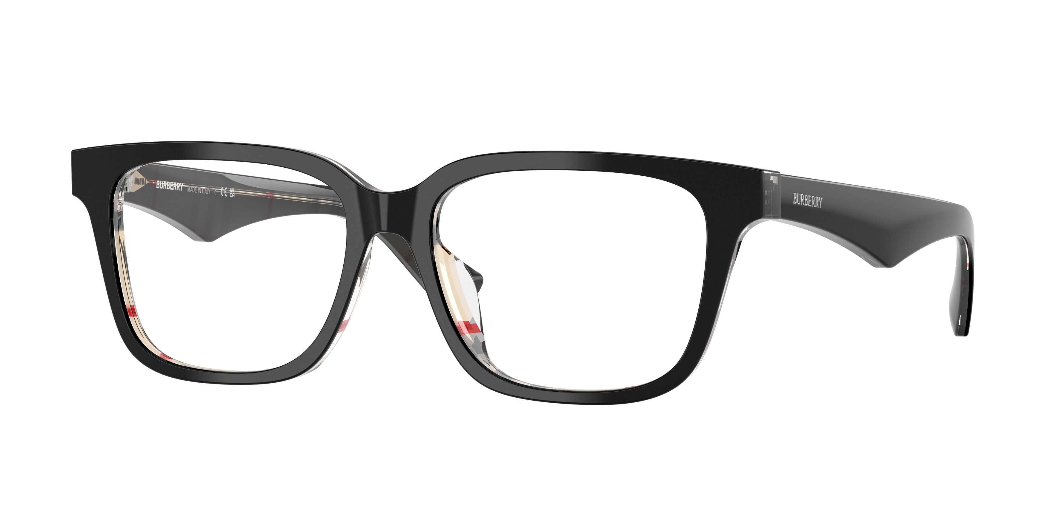Burberry BE2425D Square Eyeglasses  4121-Top Black On Vintage Check 54-145-16 - Color Map Black