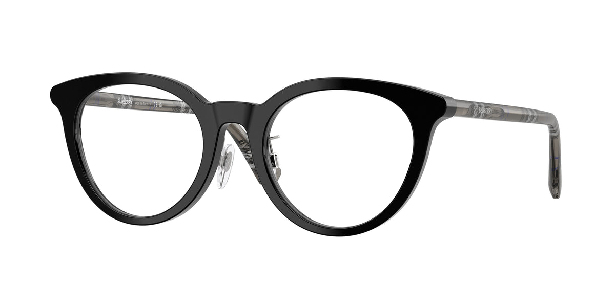 Burberry BE2429F Round Eyeglasses  4165-Black 50-140-20 - Color Map Black