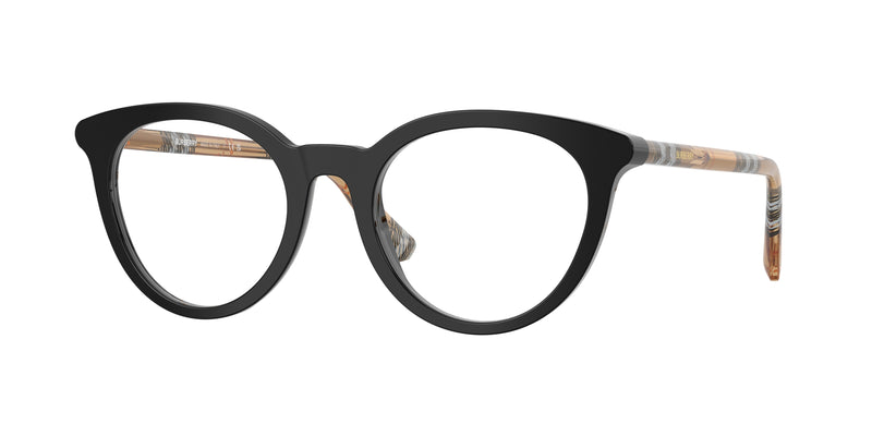 Burberry BE2429 Round Eyeglasses  4161-Black 50-140-20 - Color Map Black