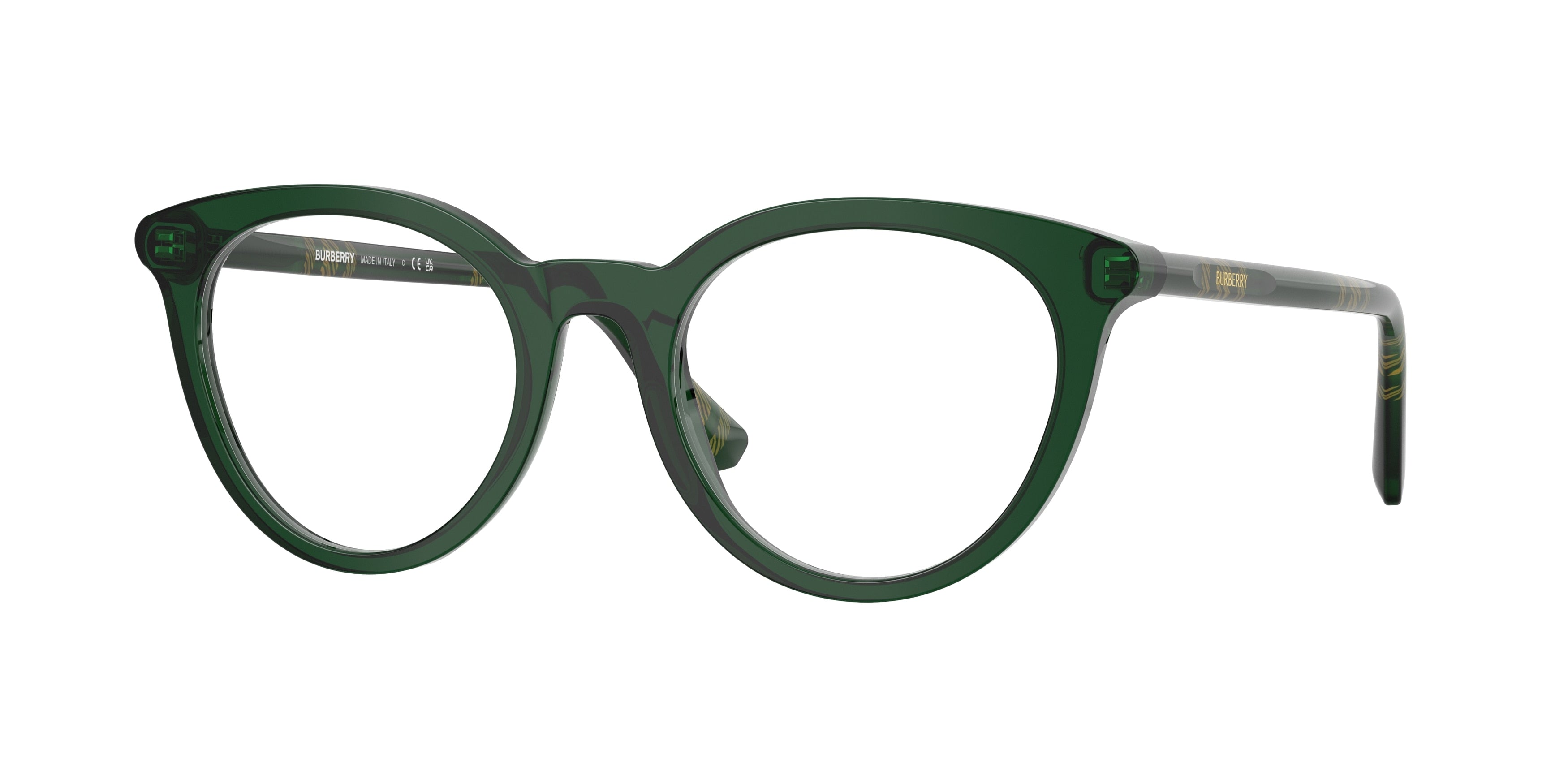 Burberry BE2429 Round Eyeglasses  4162-Green 50-140-20 - Color Map Green