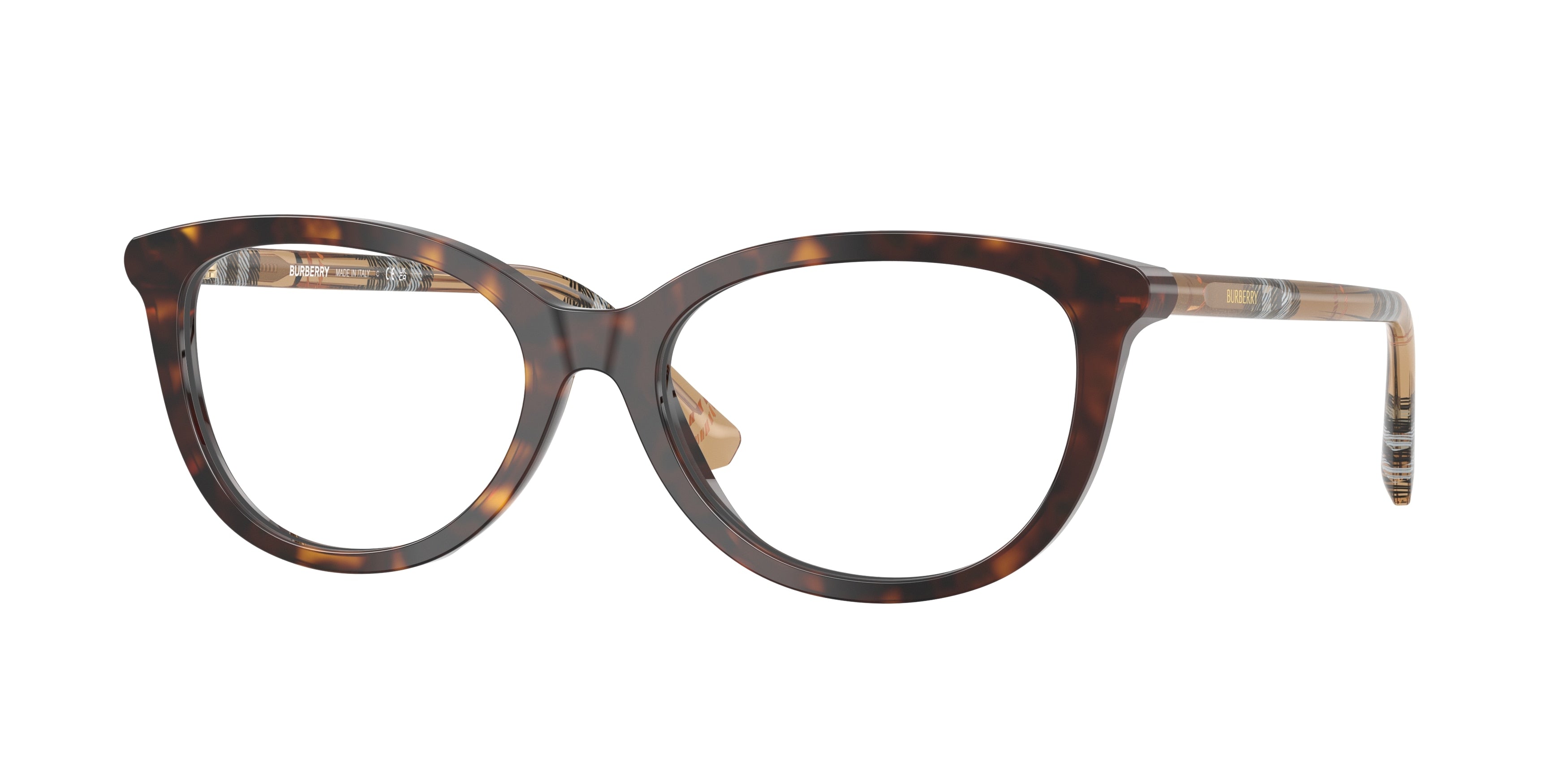 Burberry BE2431F Cat Eye Eyeglasses  4216-Dark Havana 52-140-17 - Color Map Brown