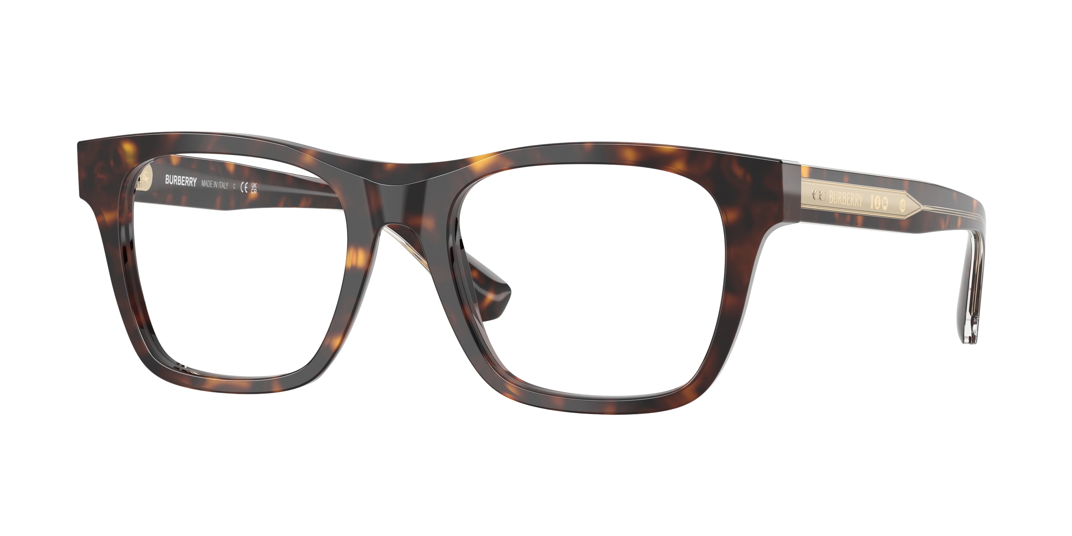Burberry BE2445F Square Eyeglasses  4205-Dark Havana 52-145-19 - Color Map Brown