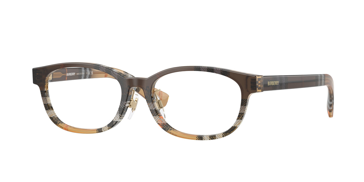 Burberry BE2447D Oval Eyeglasses  4202-Check Sand 51-140-16 - Color Map Brown