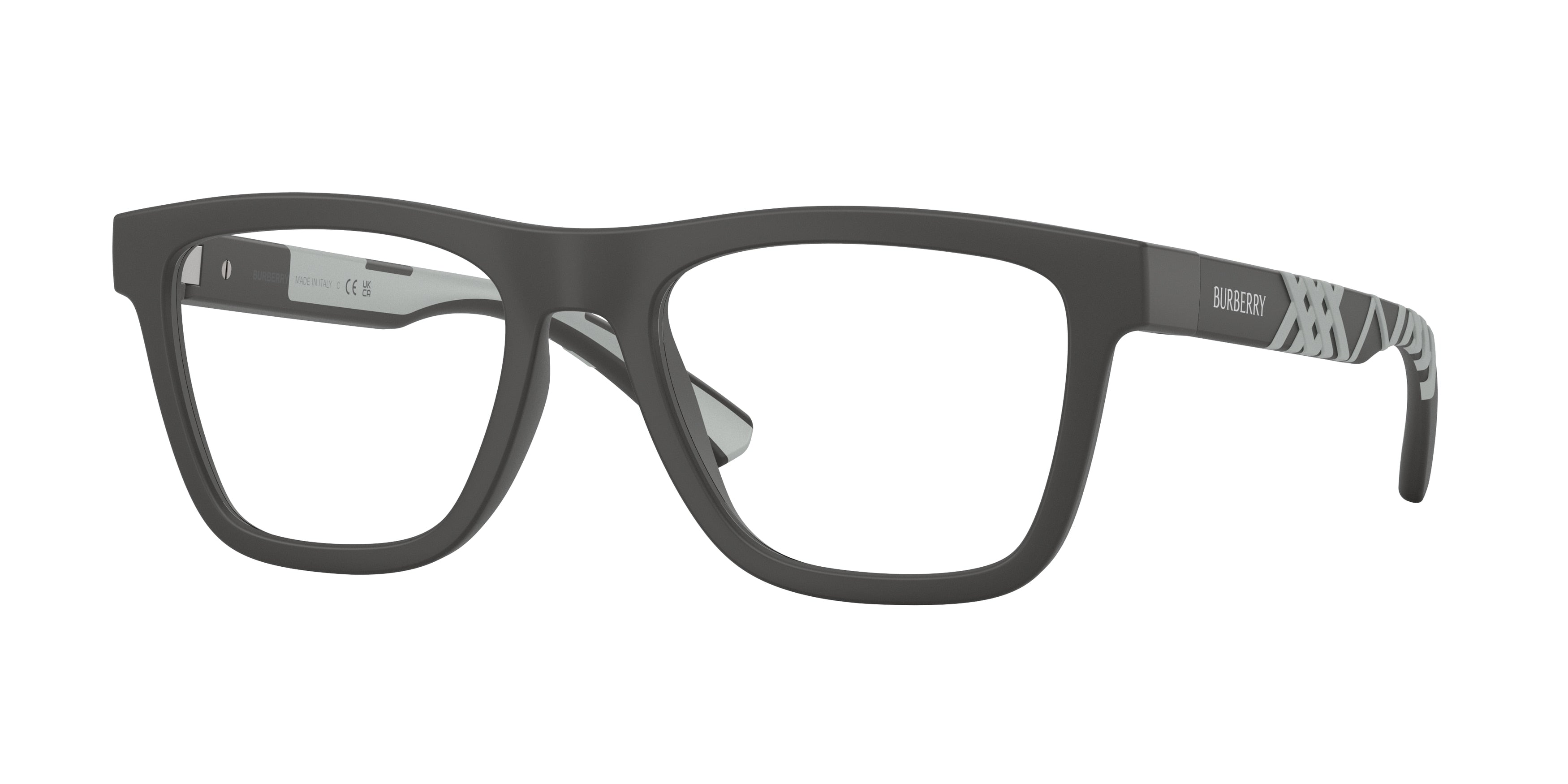 Burberry BE2452U Rectangle Eyeglasses  4233-Matte Grey 53-145-19 - Color Map Grey