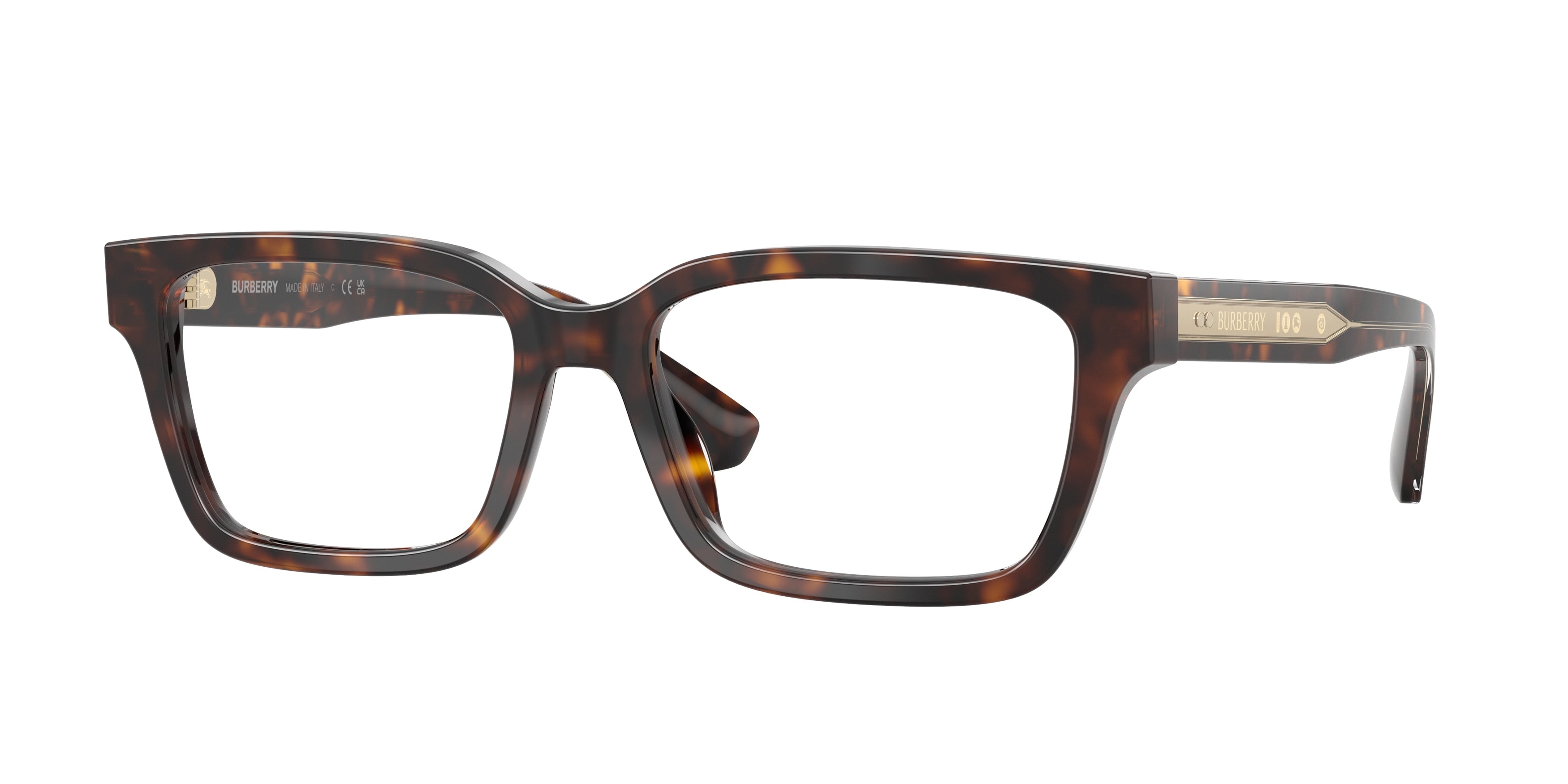 Burberry BE2453F Rectangle Eyeglasses  4205-Dark Havana 55-145-17 - Color Map Brown