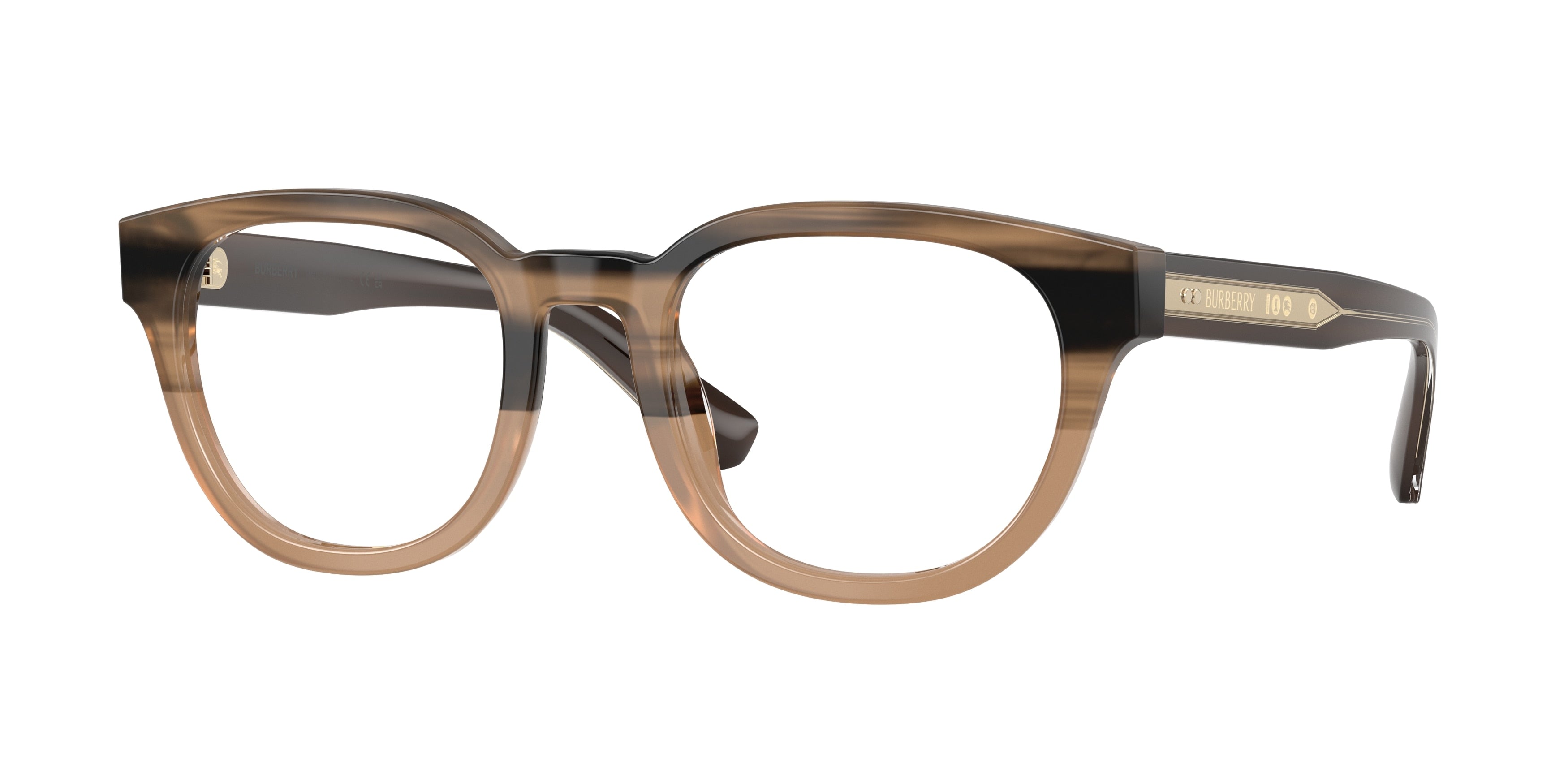 Burberry BE2454F Round Eyeglasses  4207-Striped Beige 51-145-20 - Color Map Beige