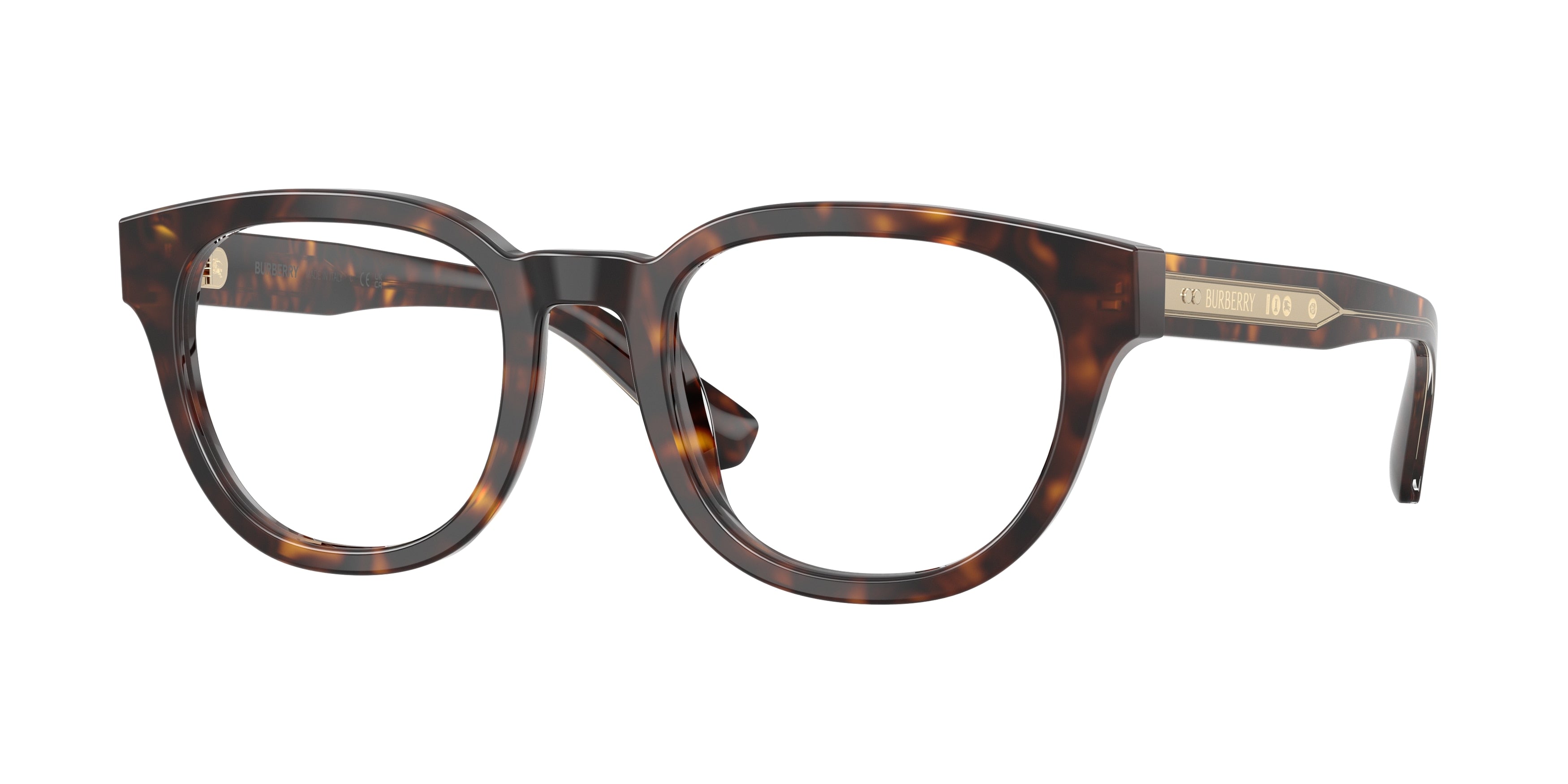 Burberry BE2454 Round Eyeglasses  4205-Dark Havana 51-145-21 - Color Map Brown