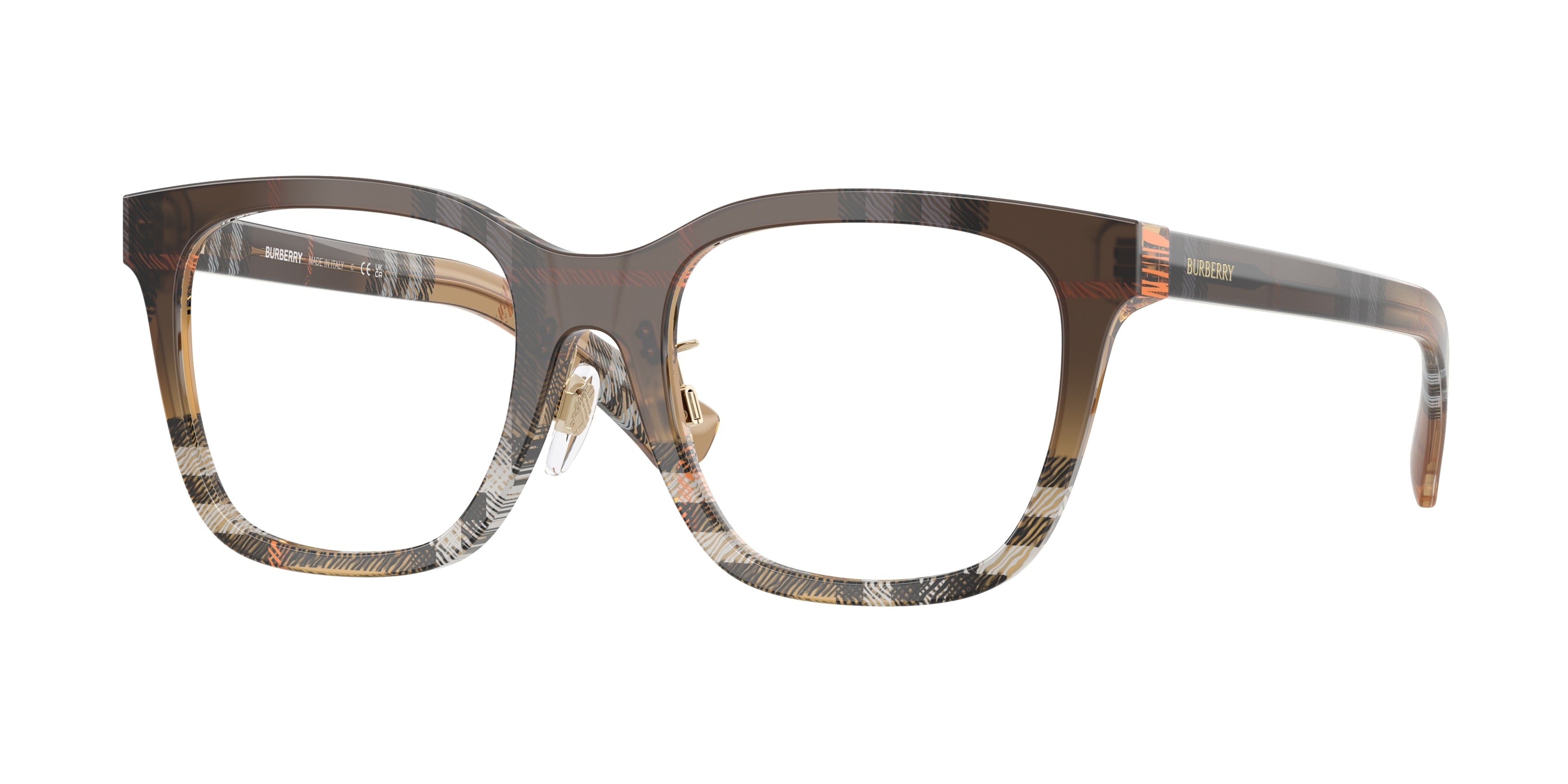 Burberry BE2455F Square Eyeglasses  4202-Check Gradient Sand 52-140-19 - Color Map Brown