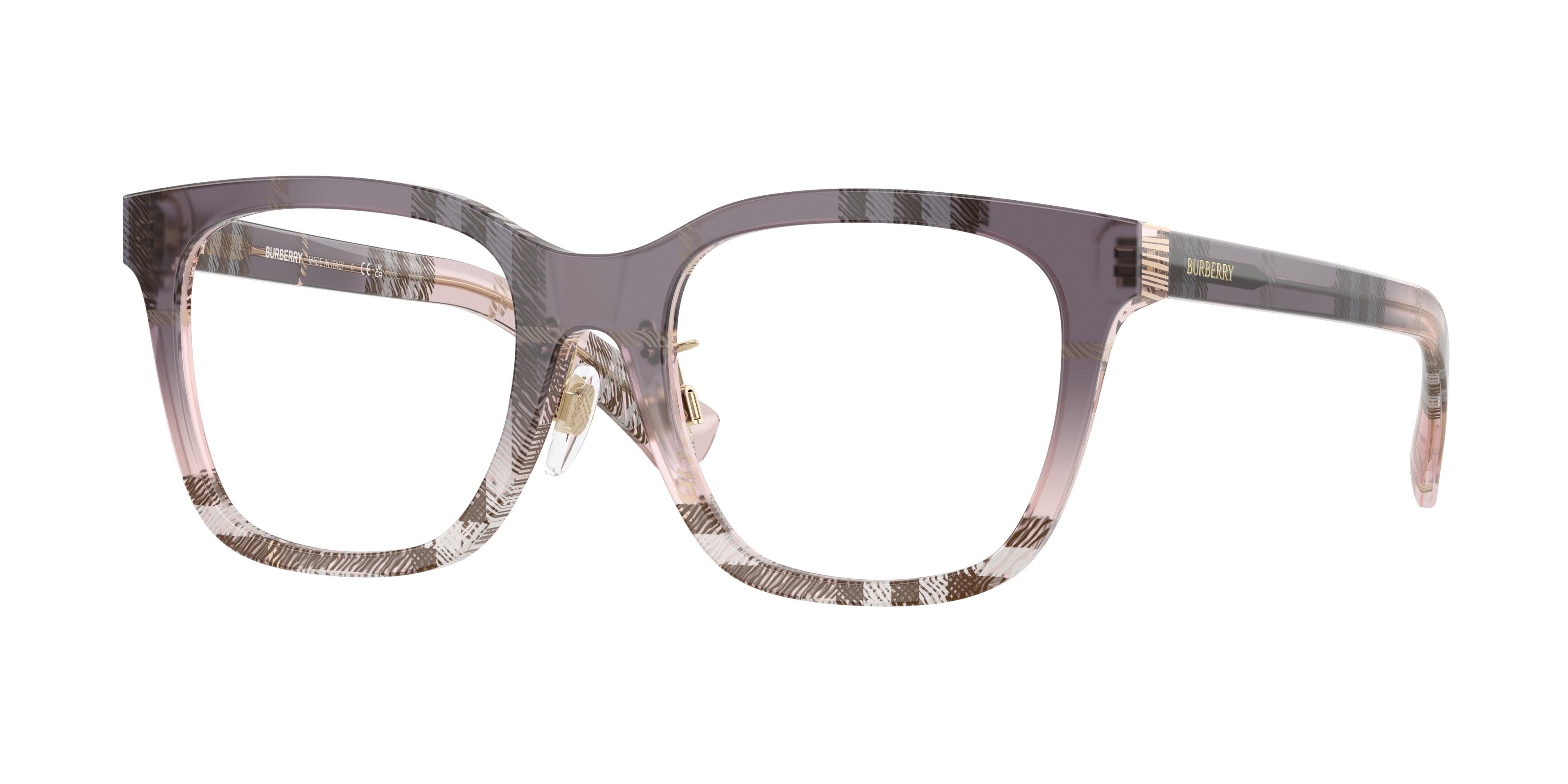 Burberry BE2455F Square Eyeglasses  4220-Check Gradient Bow 52-140-19 - Color Map Pink