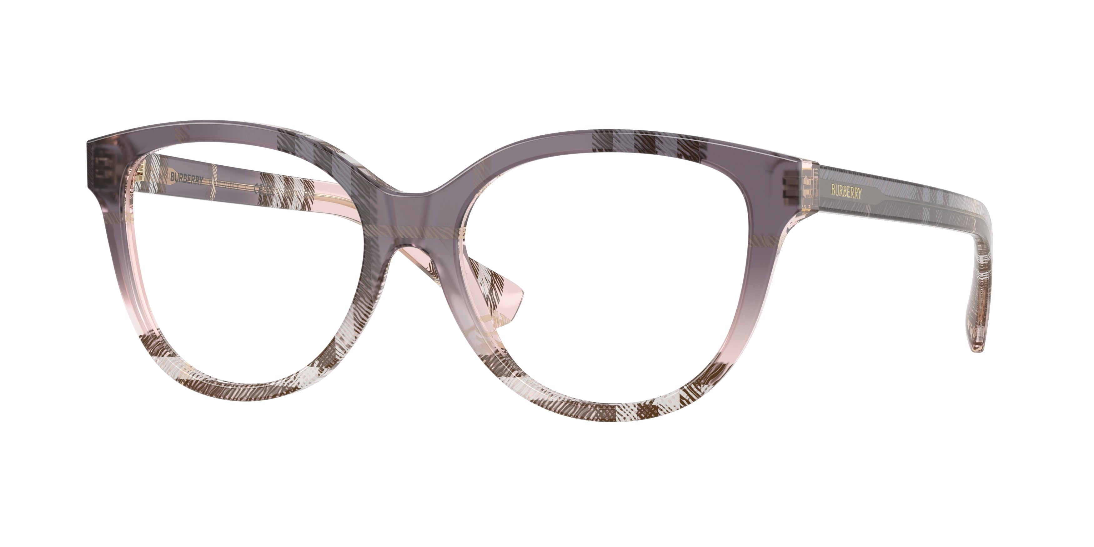 Burberry BE2456 Cat Eye Eyeglasses  4220-Check Gradient Bow 54-140-17 - Color Map Pink