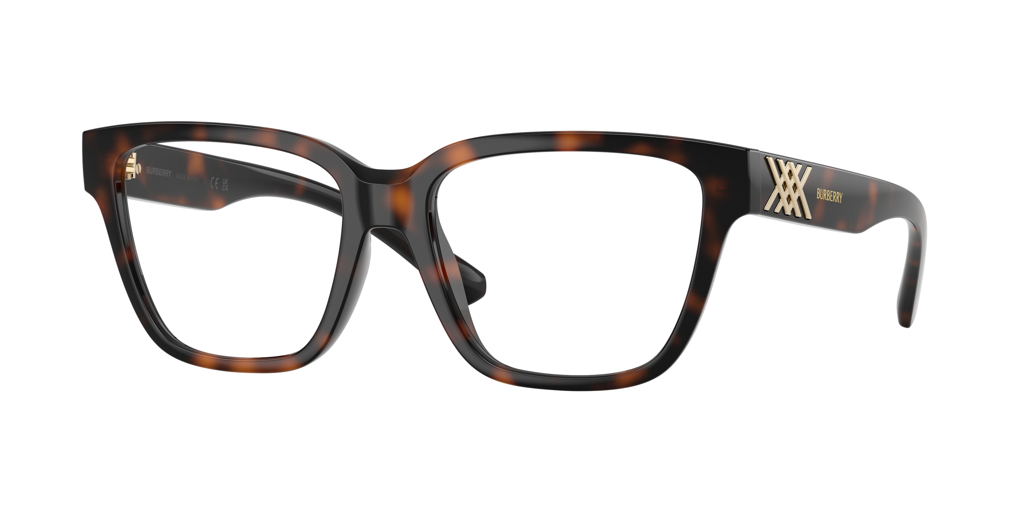 Burberry BE2457U Square Eyeglasses  3002-Dark Havana 54-140-17 - Color Map Brown