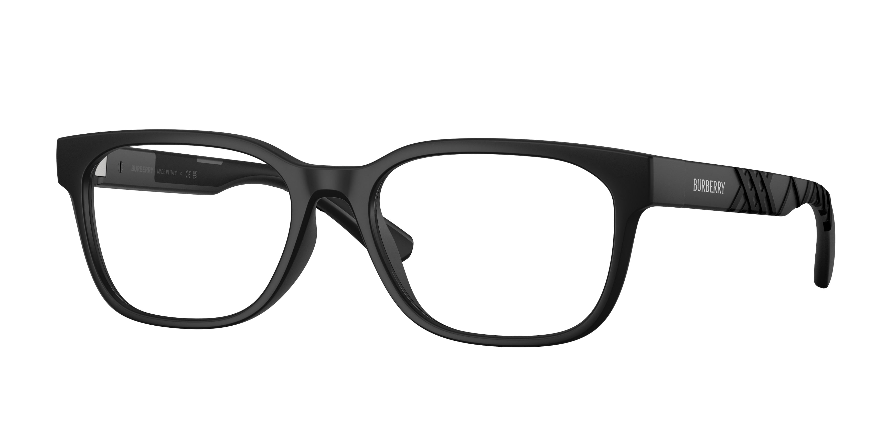 Burberry BE2460D Rectangle Eyeglasses  3464-Matte Black 55-145-18 - Color Map Black