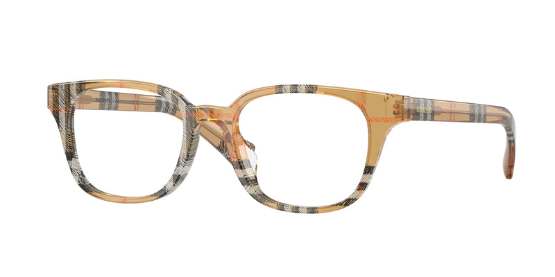 Burberry BE2462D Square Eyeglasses  4163-Check Sand 50-140-18 - Color Map Brown