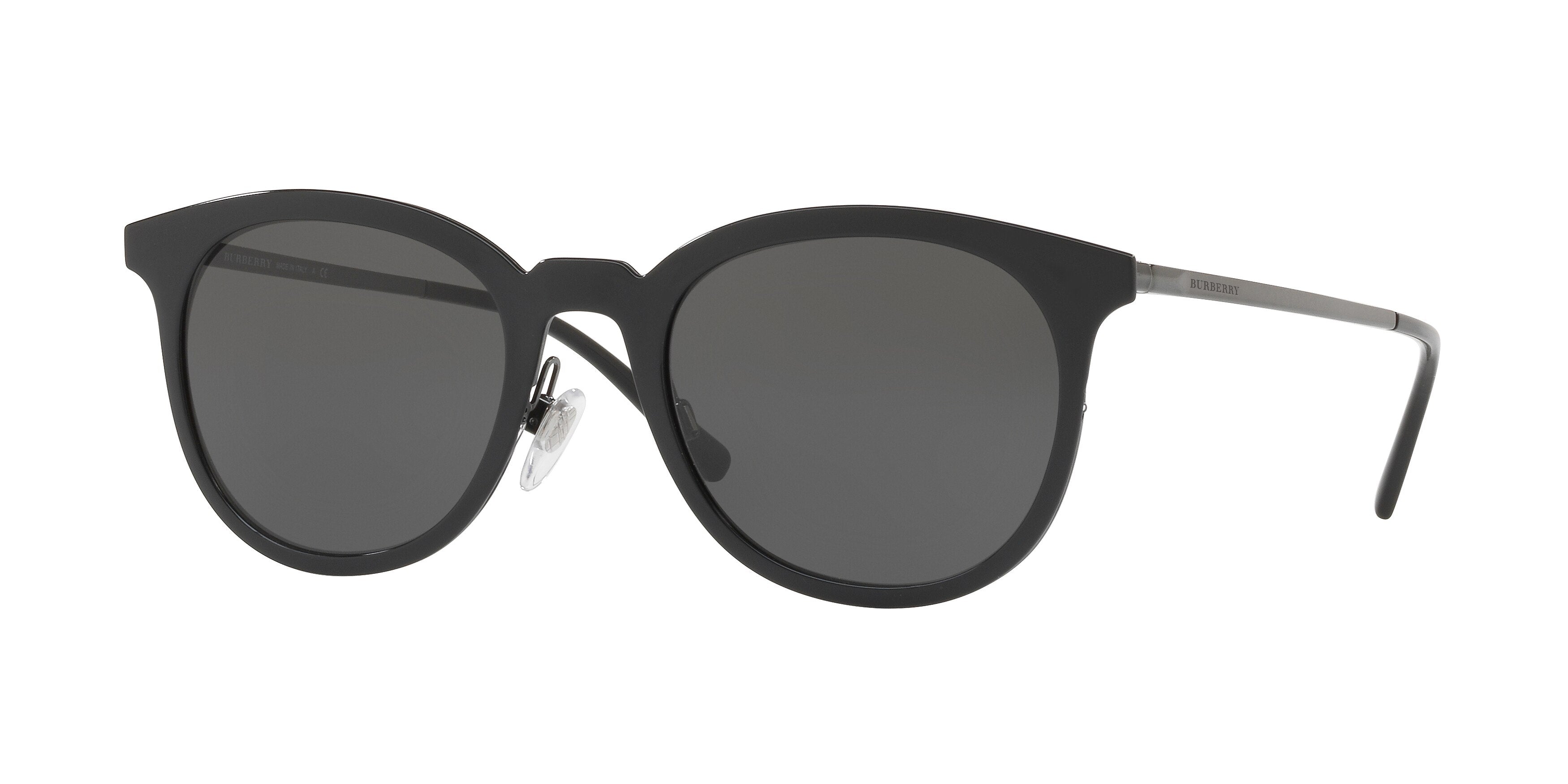 Burberry BE3093 Phantos Sunglasses  10575V-Black 52-145-21 - Color Map Black