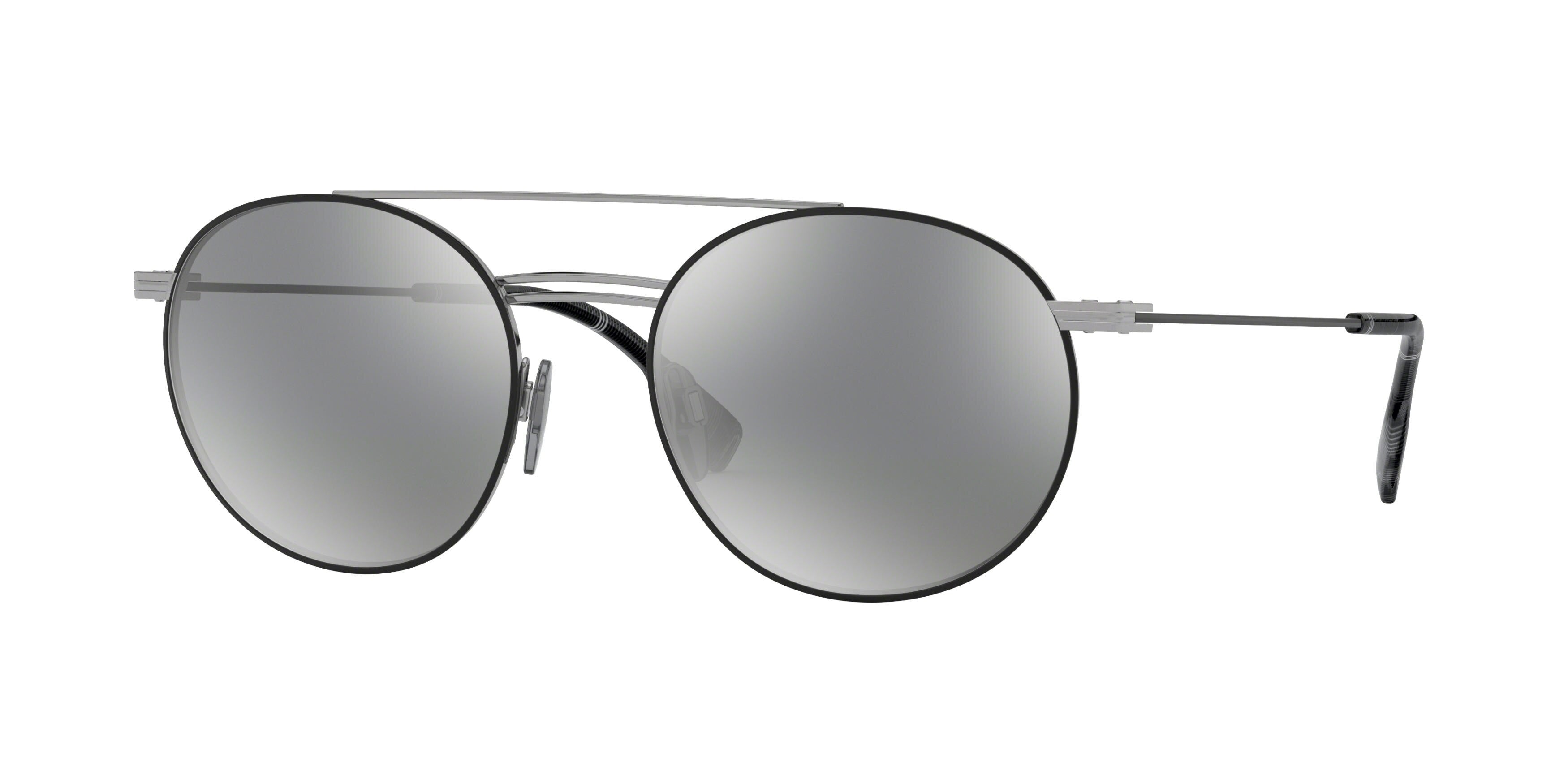 Burberry BE3109 Round Sunglasses  12956G-Gunmetal/Matte Black 53-145-19 - Color Map Grey