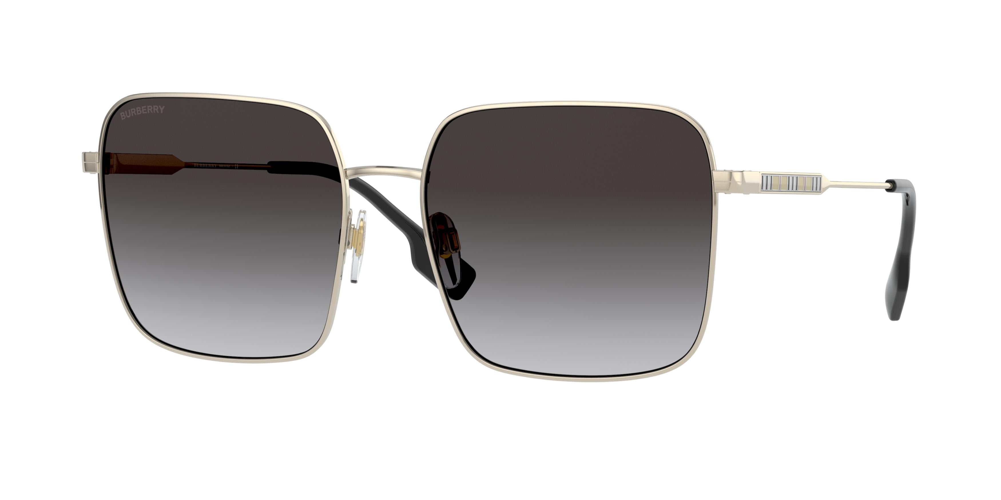 Burberry JUDE BE3119 Square Sunglasses  11098G-Light Gold 58-140-17 - Color Map Gold