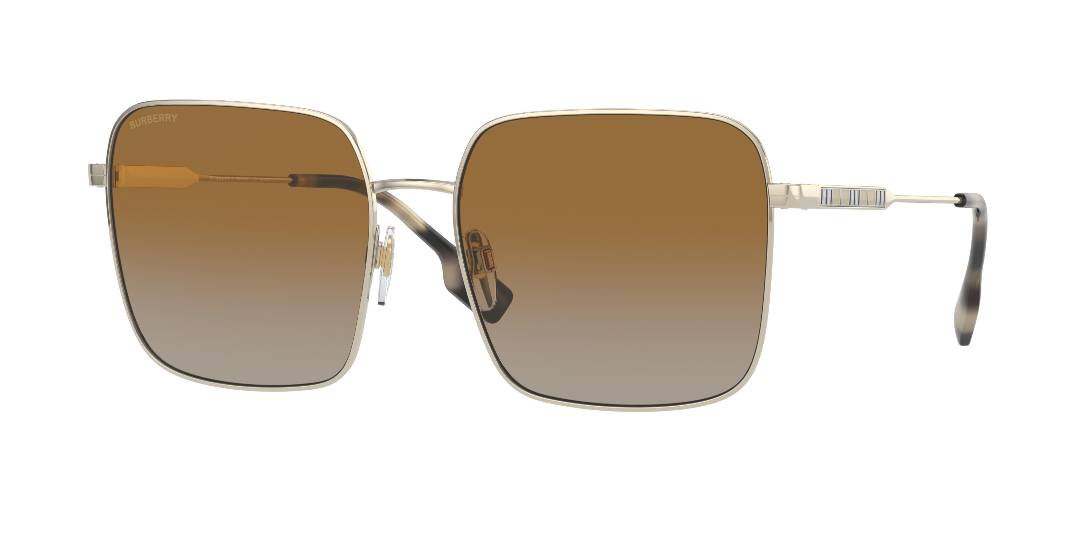 Burberry JUDE BE3119 Square Sunglasses  1109T5-Light Gold 58-140-17 - Color Map Gold