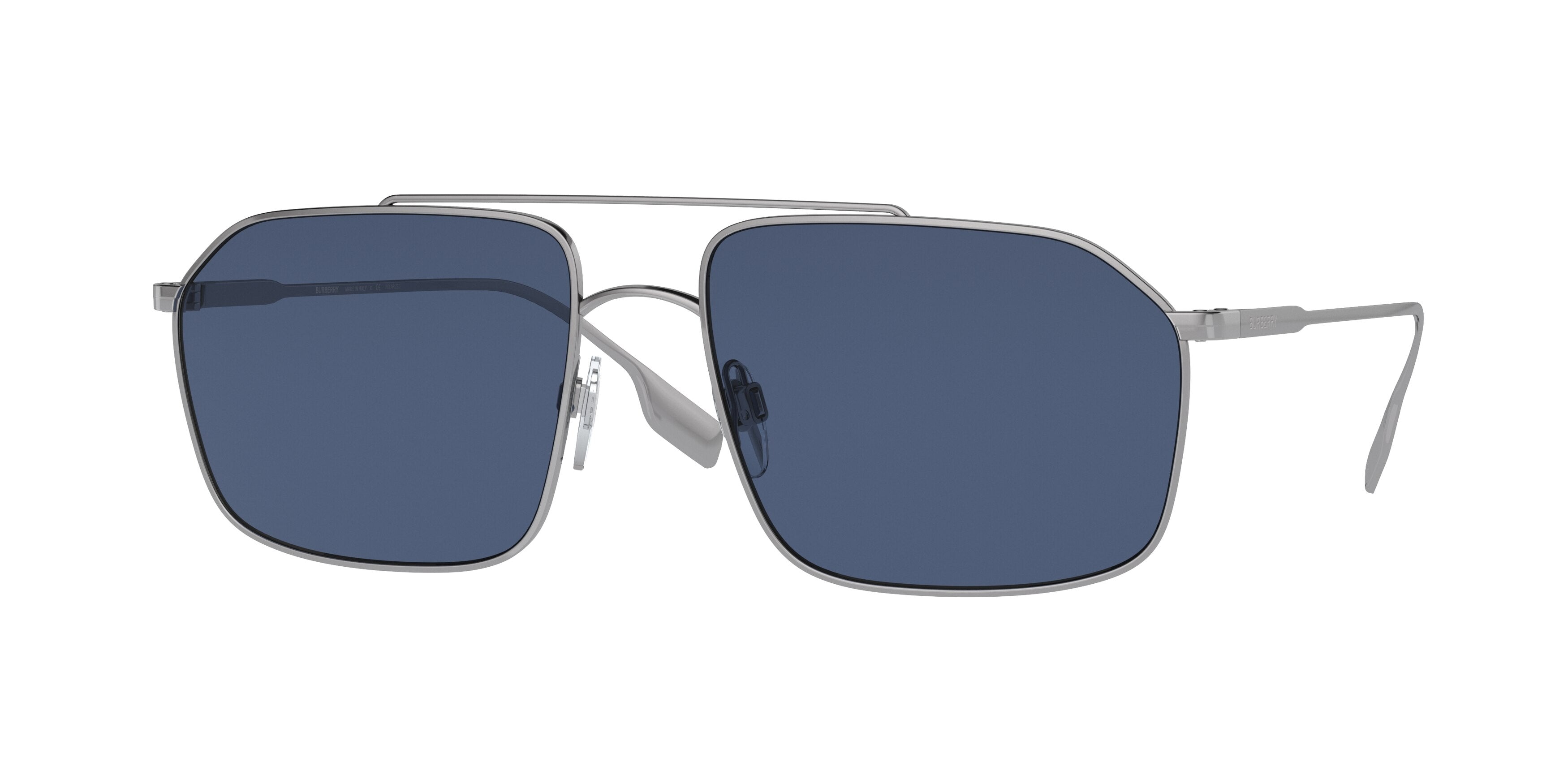 Burberry WEBB BE3130 Rectangle Sunglasses  100380-Gunmetal 59-145-17 - Color Map Grey