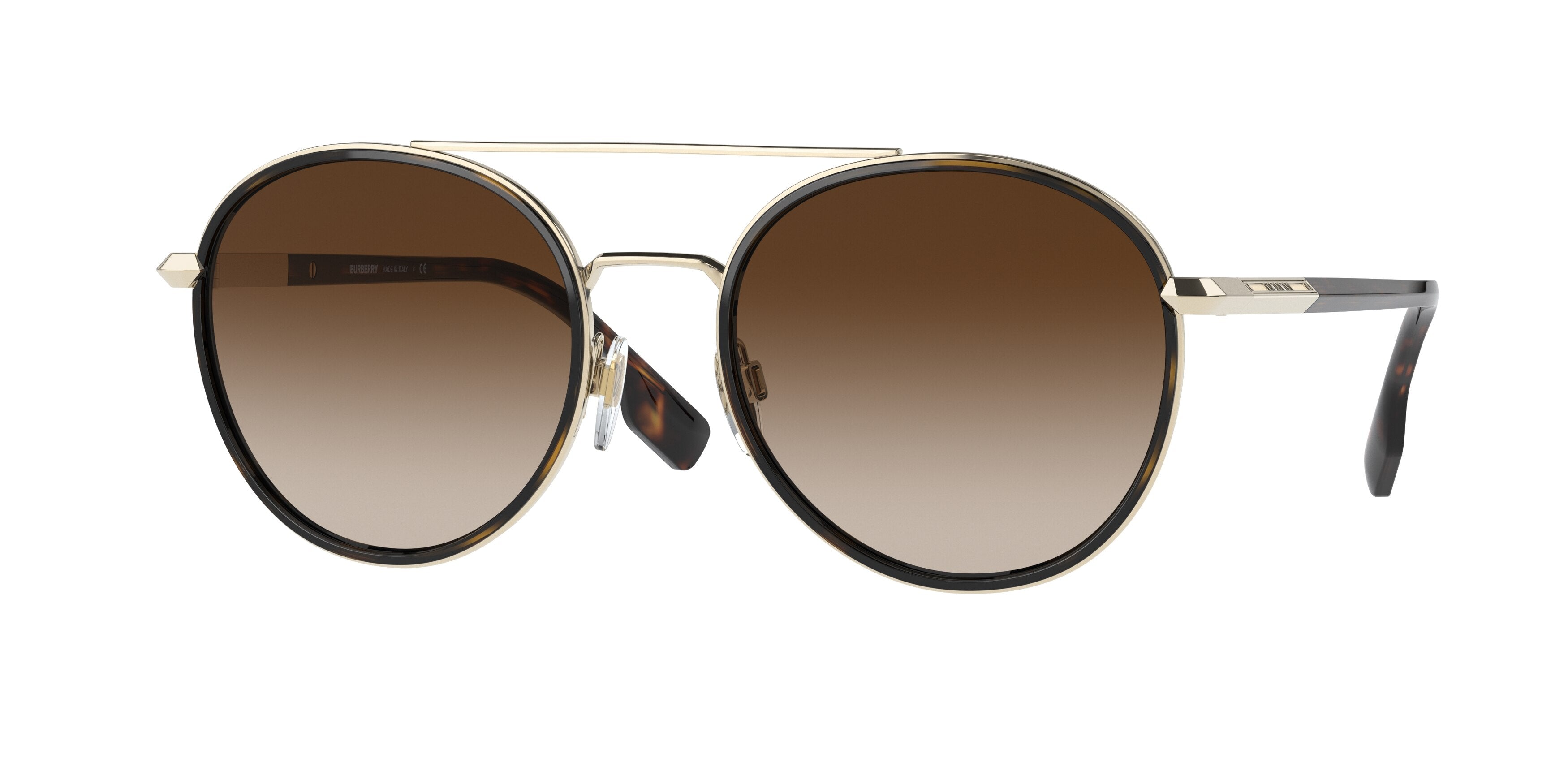 Burberry IVY BE3131 Round Sunglasses  110913-Light Gold 55-140-20 - Color Map Gold