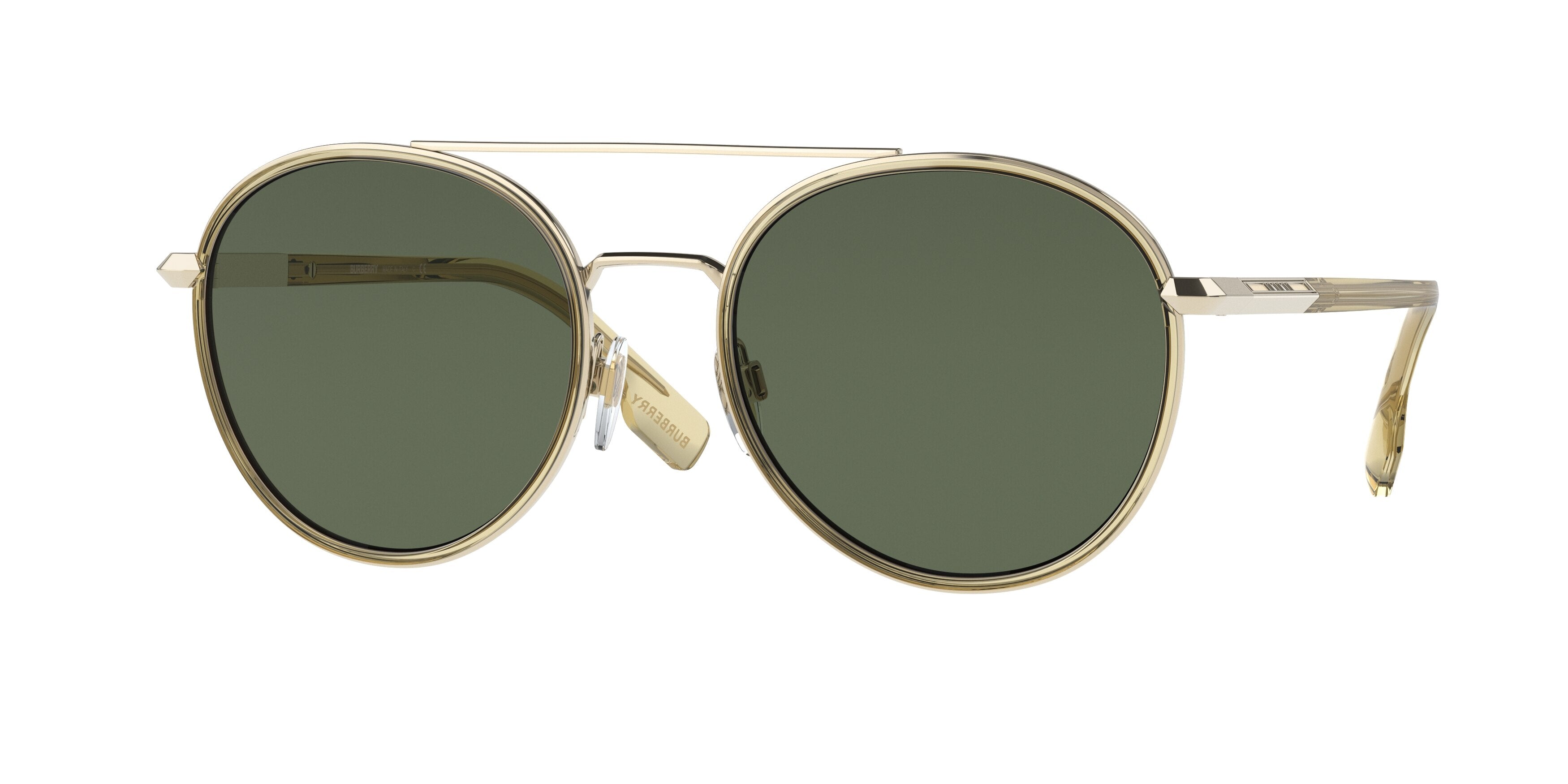 Burberry IVY BE3131 Round Sunglasses  110971-Light Gold 55-140-20 - Color Map Gold