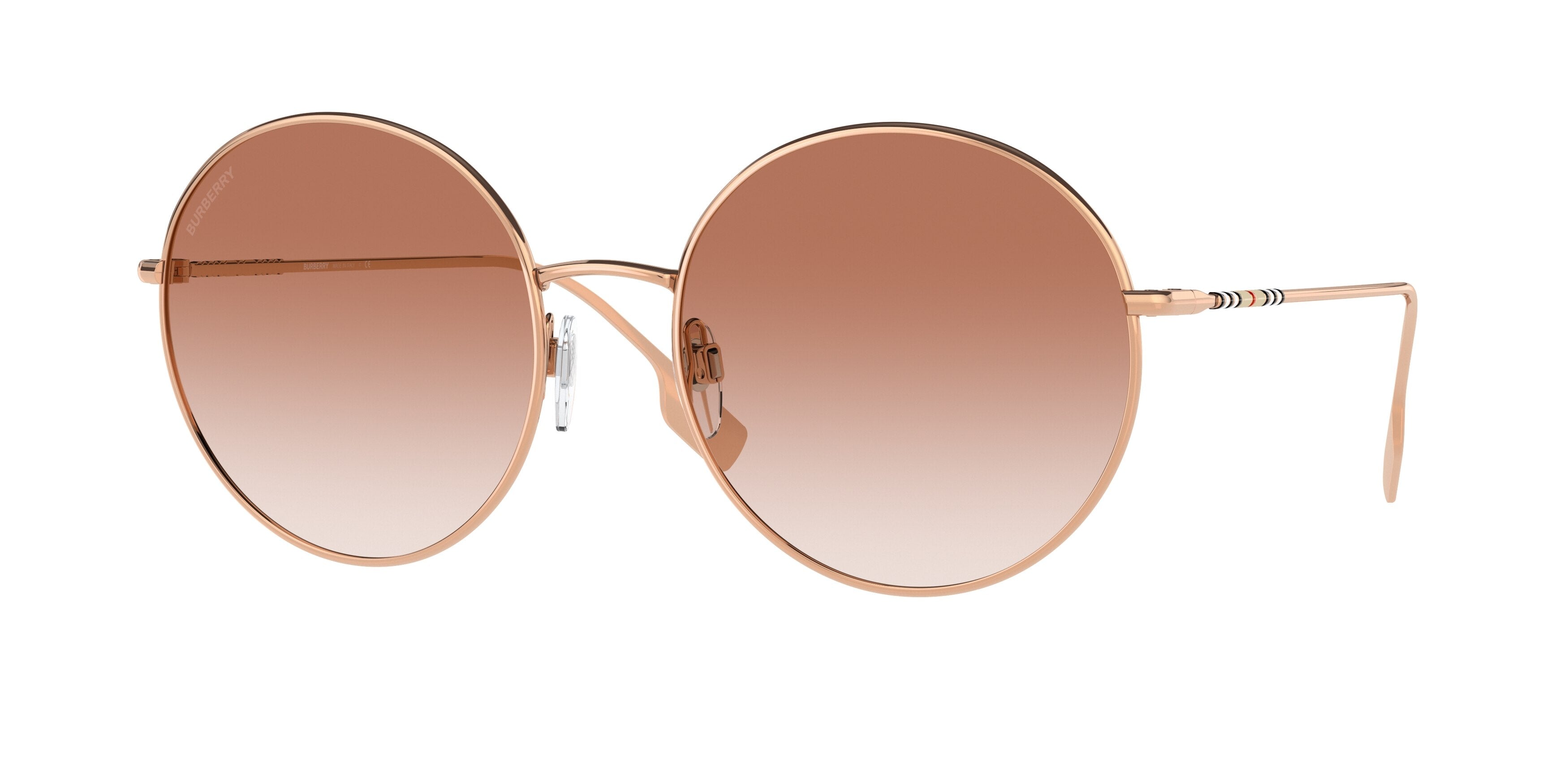 Burberry PIPPA BE3132 Round Sunglasses  133713-Rose Gold 58-140-19 - Color Map Gold