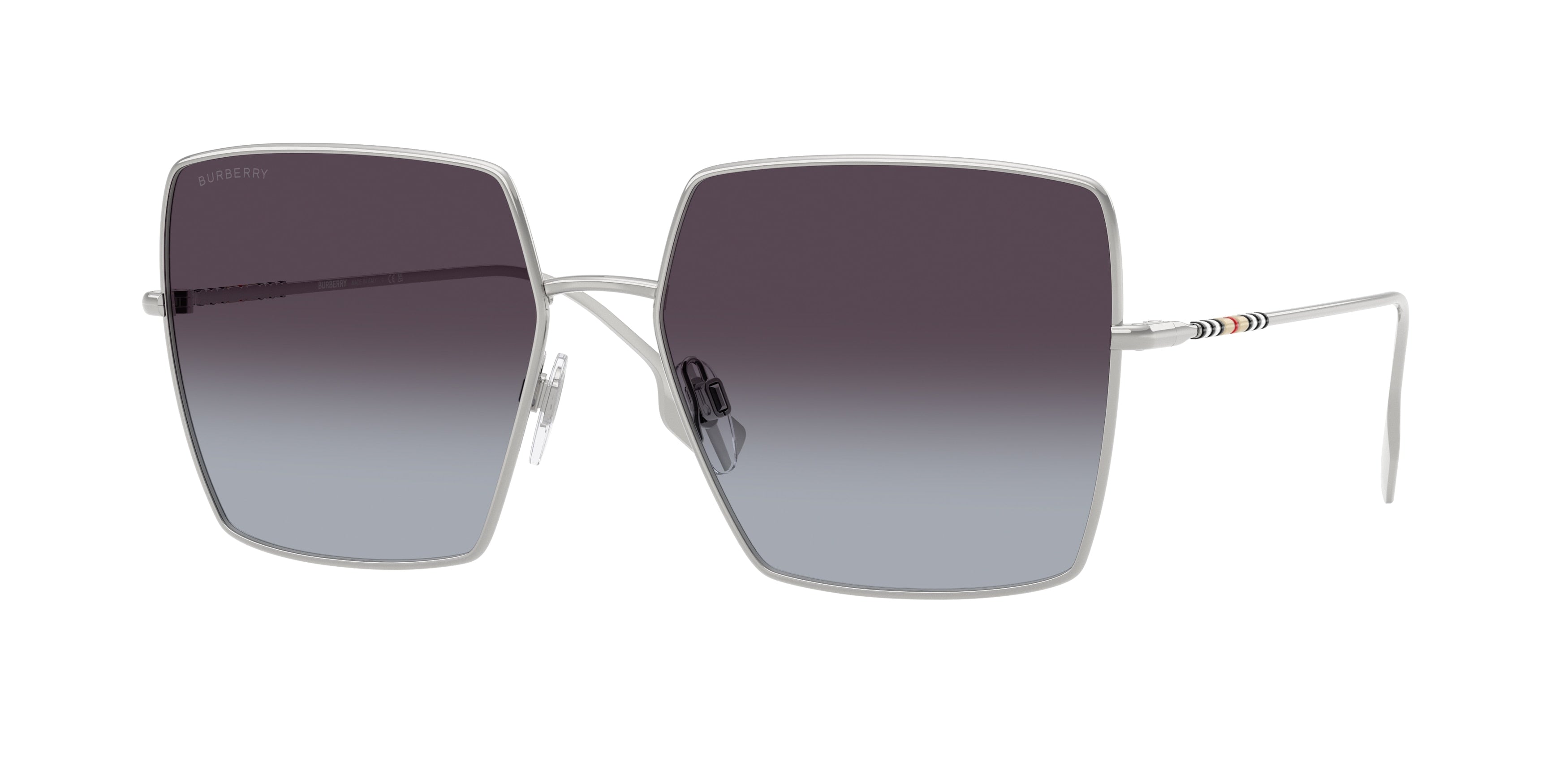 Burberry DAPHNE BE3133 Square Sunglasses  10058G-Silver 58-140-16 - Color Map Silver