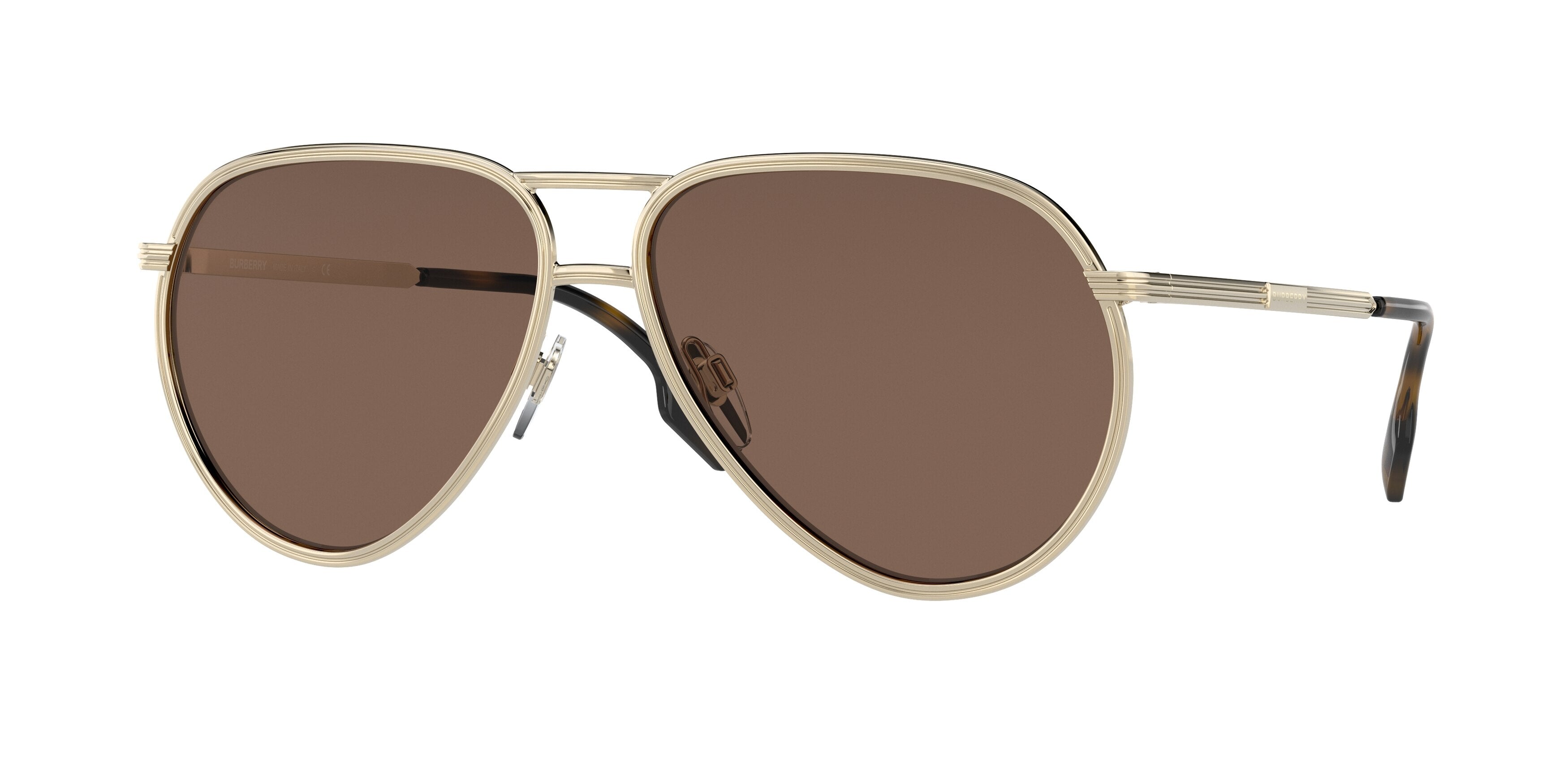 Burberry SCOTT BE3135 Pilot Sunglasses  110973-Light Gold 59-145-14 - Color Map Gold