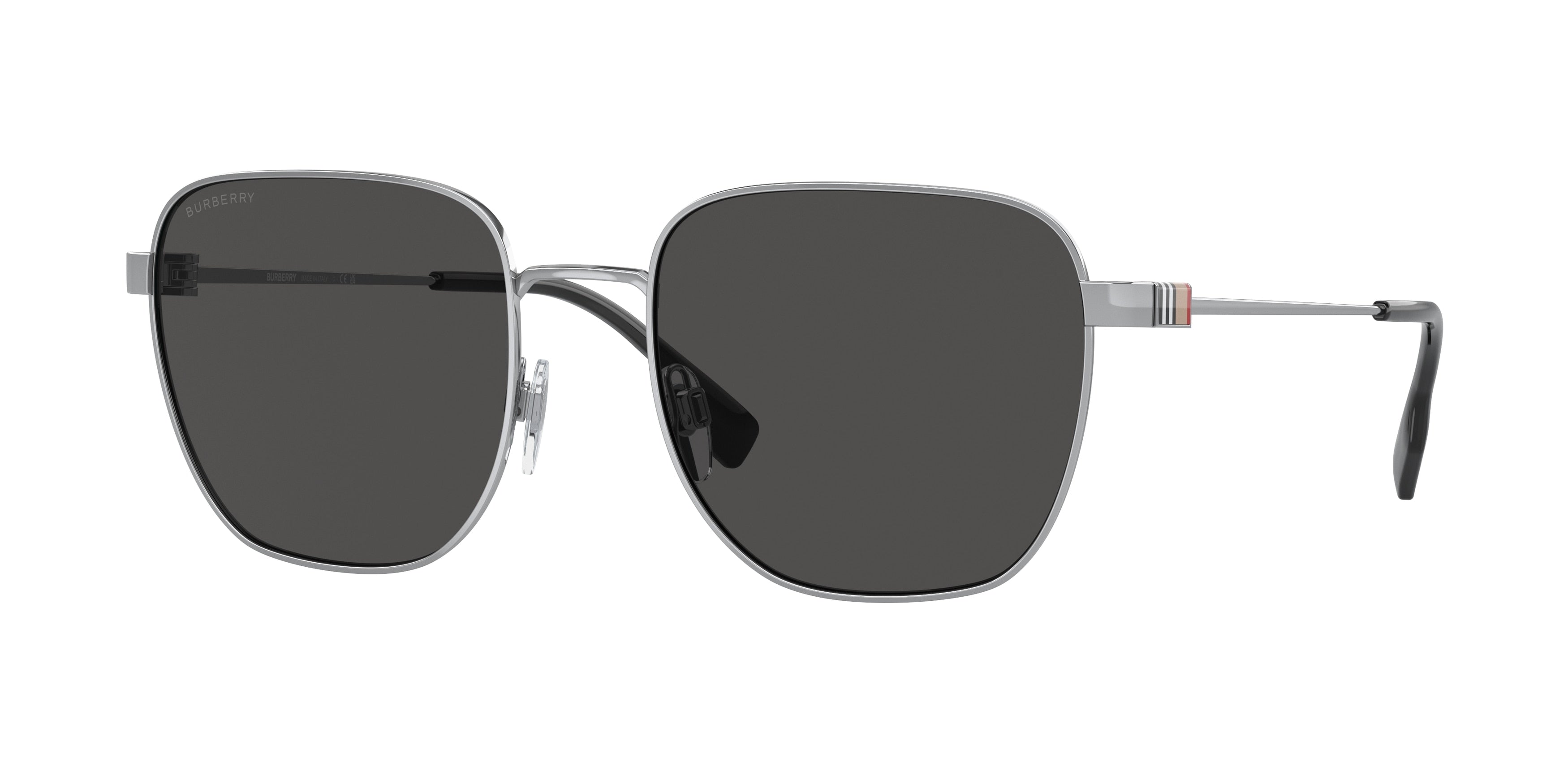 Burberry DREW BE3142 Square Sunglasses  100587-Silver 55-145-19 - Color Map Silver