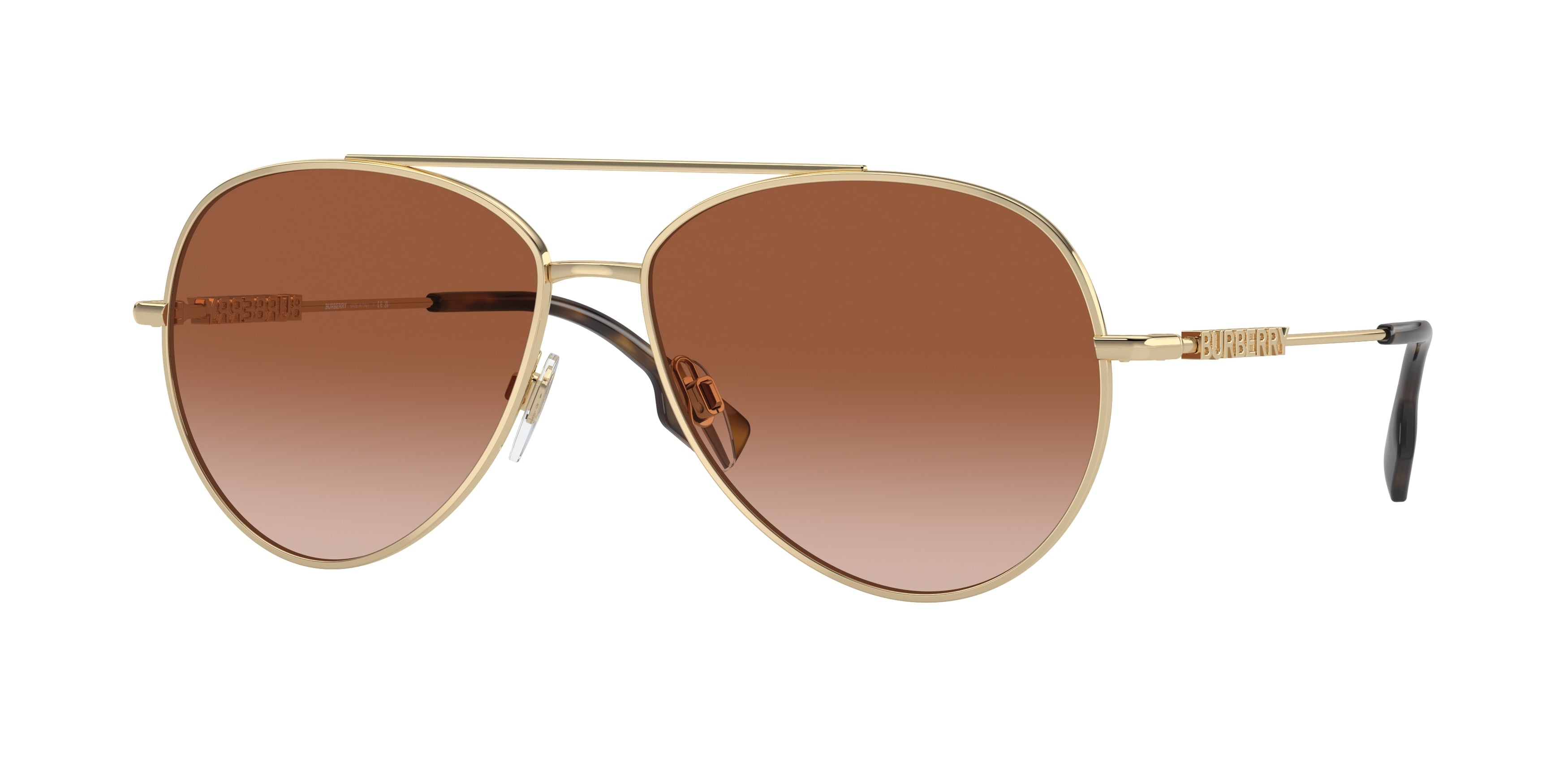 Burberry BE3147 Pilot Sunglasses  110913-Light Gold 58-140-14 - Color Map Gold