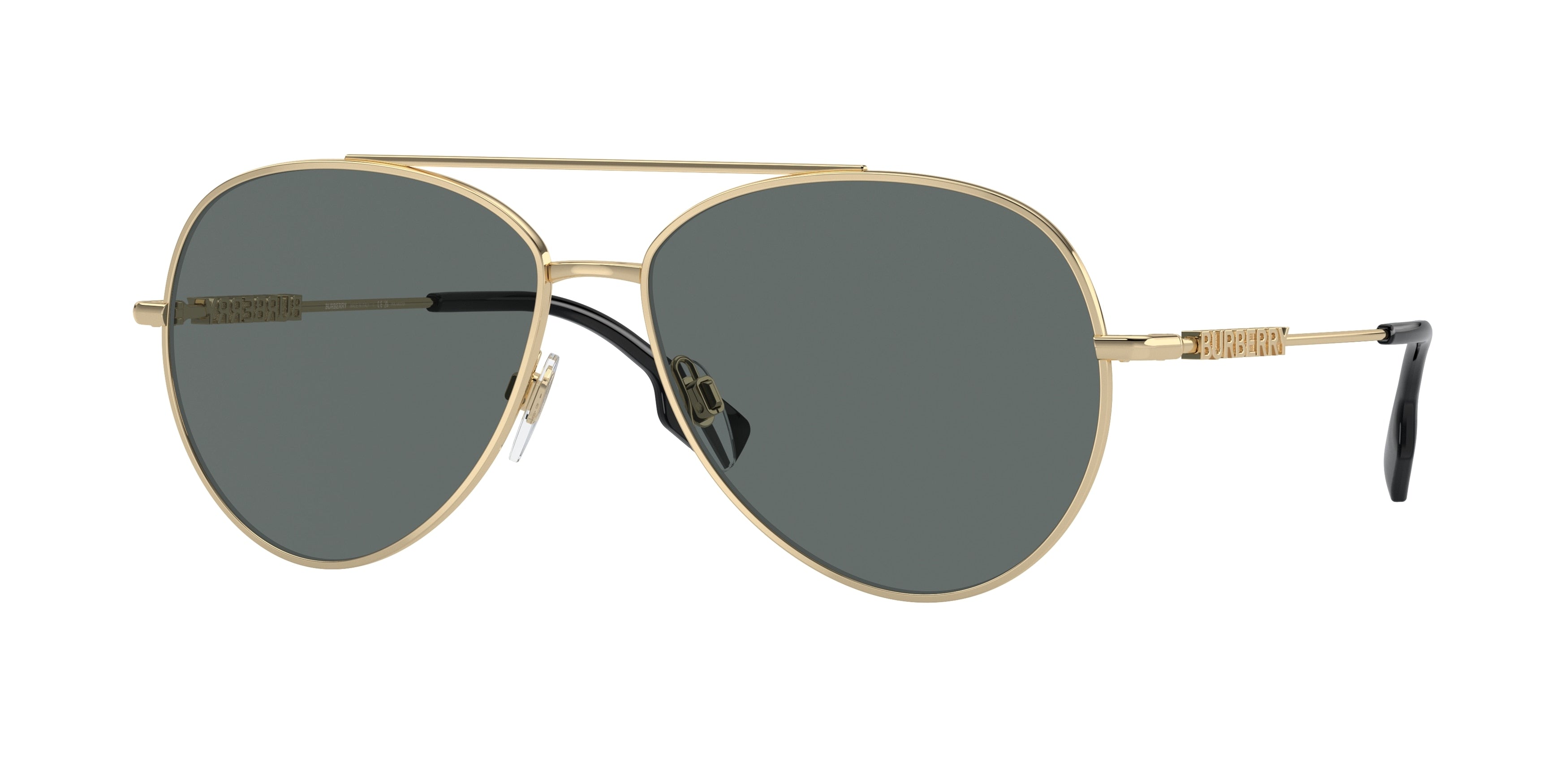 Burberry BE3147 Pilot Sunglasses  110981-Light Gold 58-140-14 - Color Map Gold
