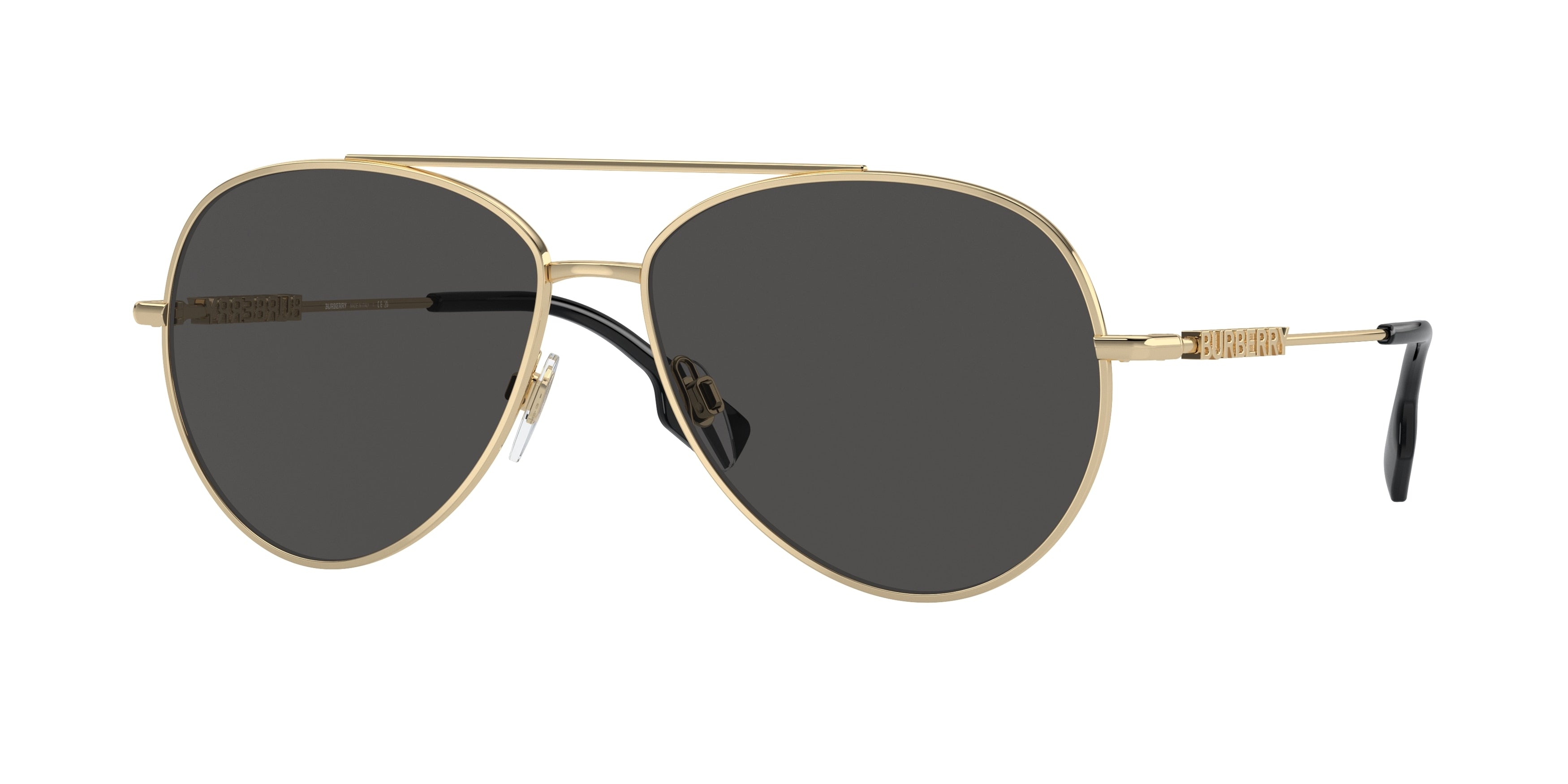 Burberry BE3147 Pilot Sunglasses  110987-Light Gold 58-140-14 - Color Map Gold