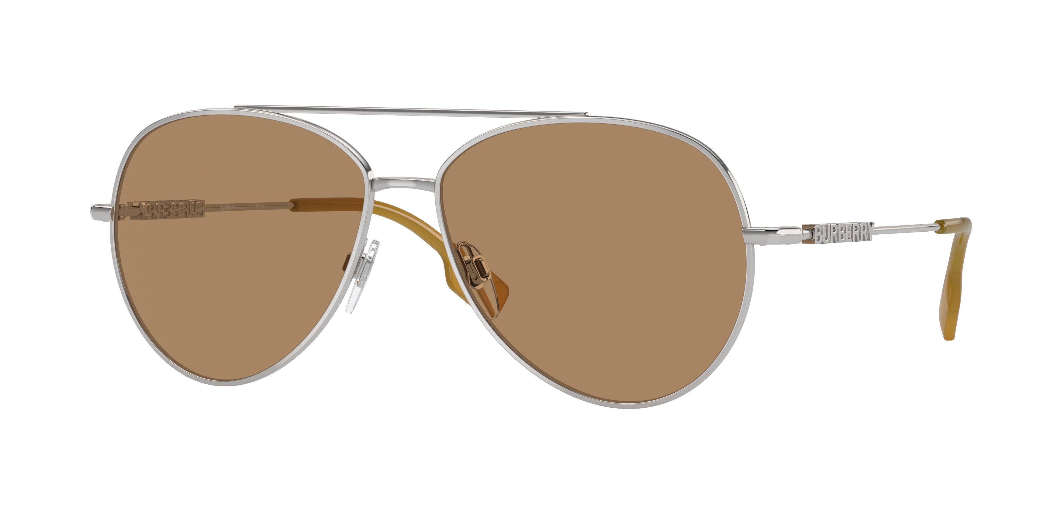 Burberry BE3147 Pilot Sunglasses  1344M4-Silver 58-140-14 - Color Map Silver