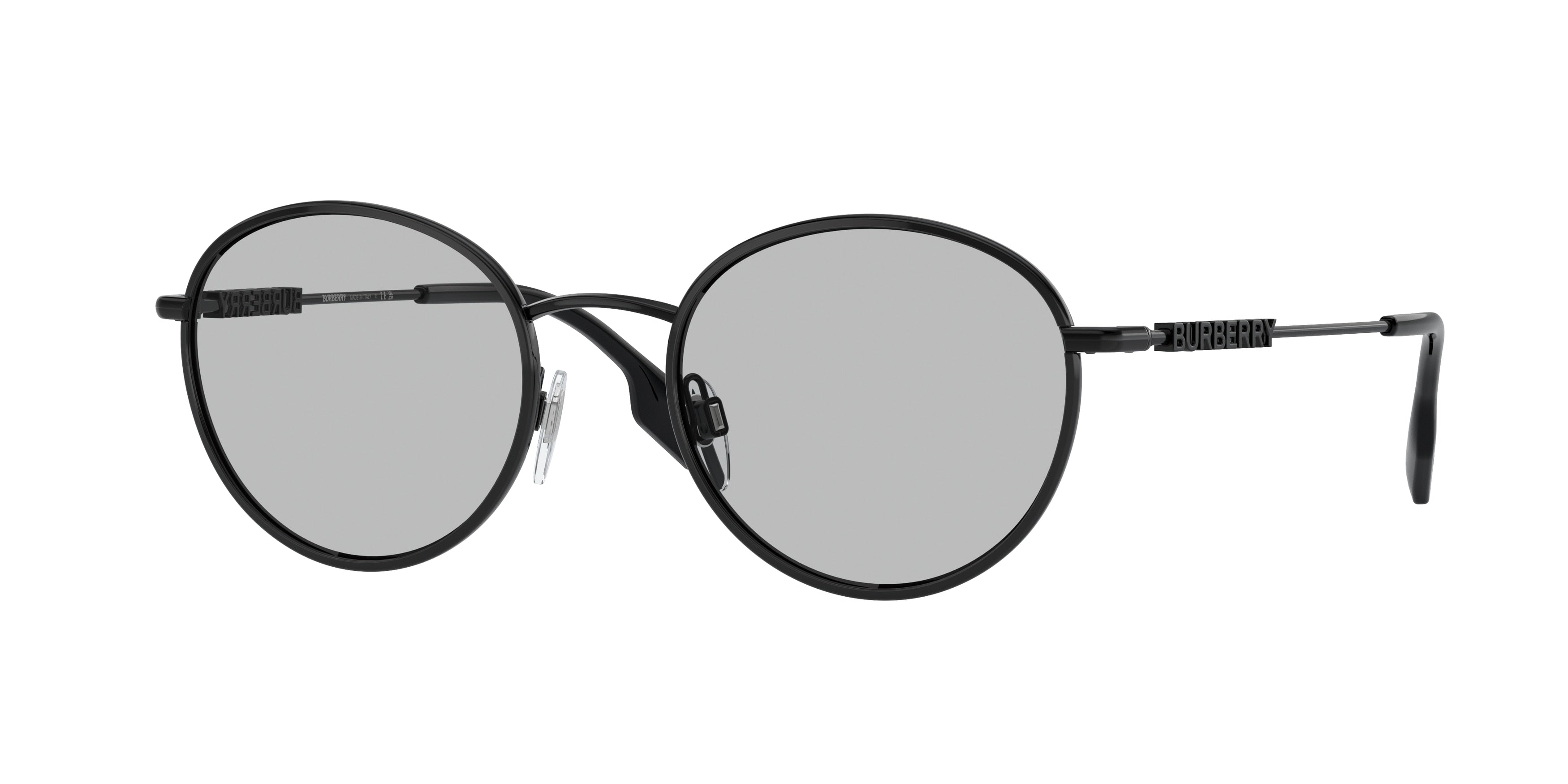 Burberry BE3148D Round Sunglasses  100187-Black 51-140-20 - Color Map Black