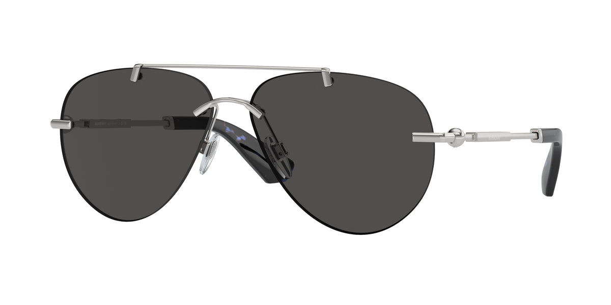 Burberry BE3151 Pilot Sunglasses  100587-Silver 60-140-13 - Color Map Silver