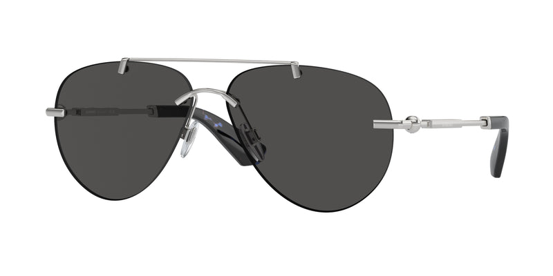 Burberry BE3151 Pilot Sunglasses  100587-Silver 60-140-13 - Color Map Silver