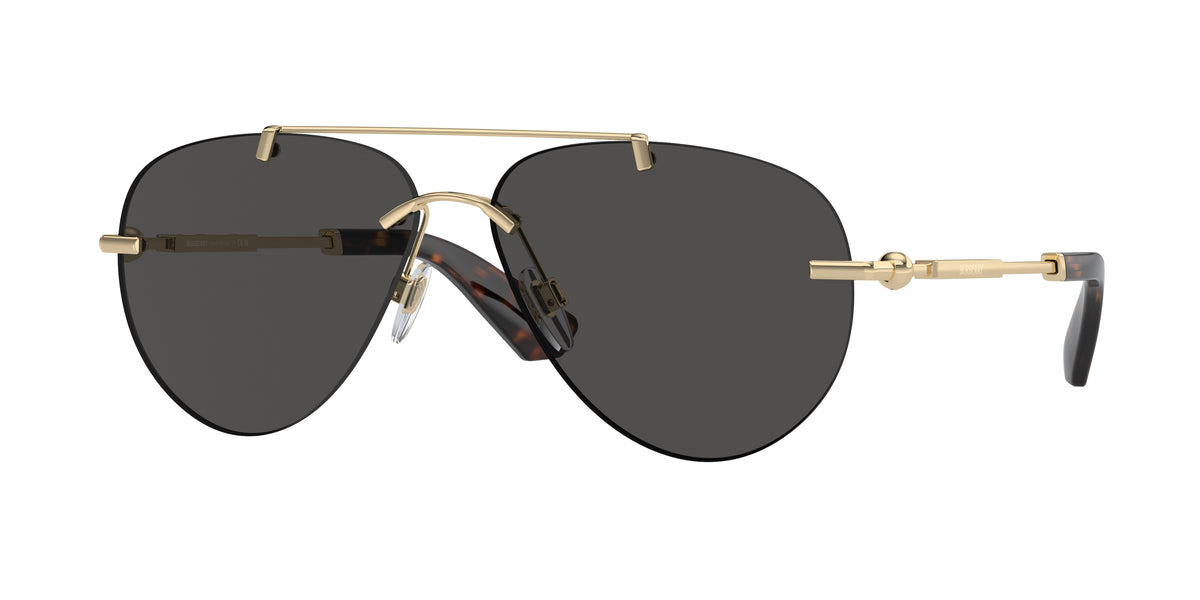 Burberry BE3151 Pilot Sunglasses  110987-Light Gold 60-140-13 - Color Map Gold
