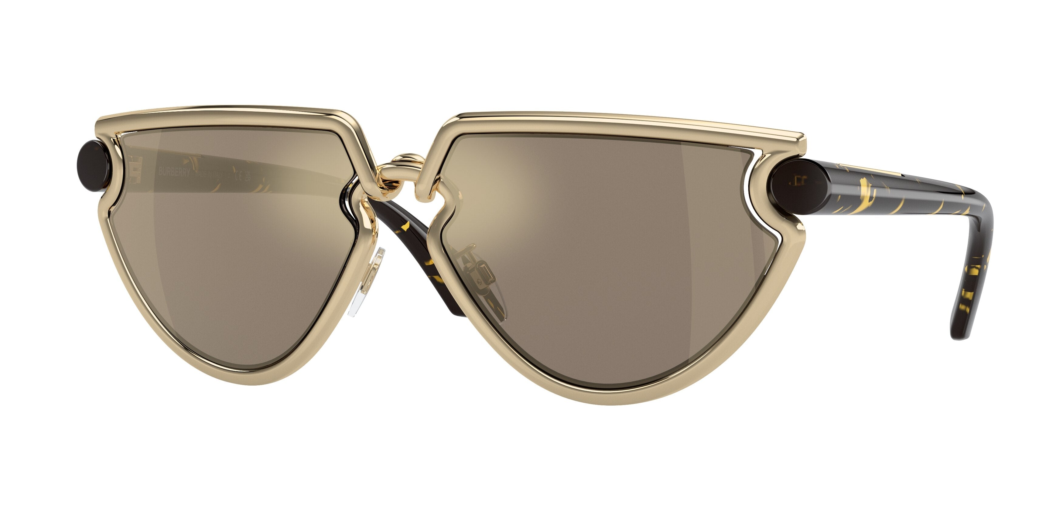 Burberry BE3152 Irregular Sunglasses  11095A-Light Gold 61-145-17 - Color Map Gold