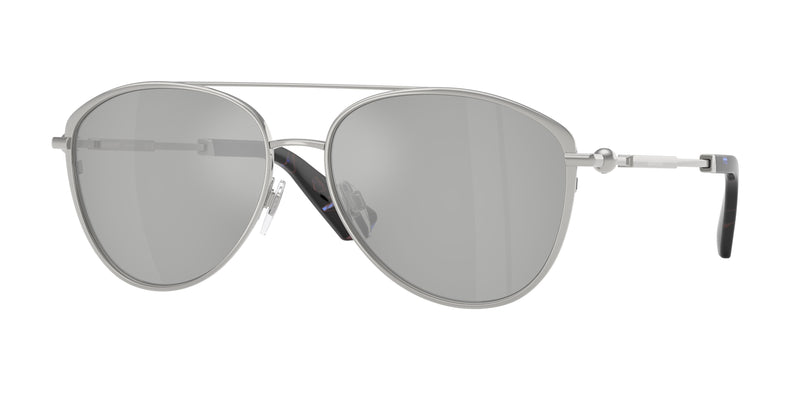 Burberry BE3157 Pilot Sunglasses  10058V-Silver 59-145-16 - Color Map Silver