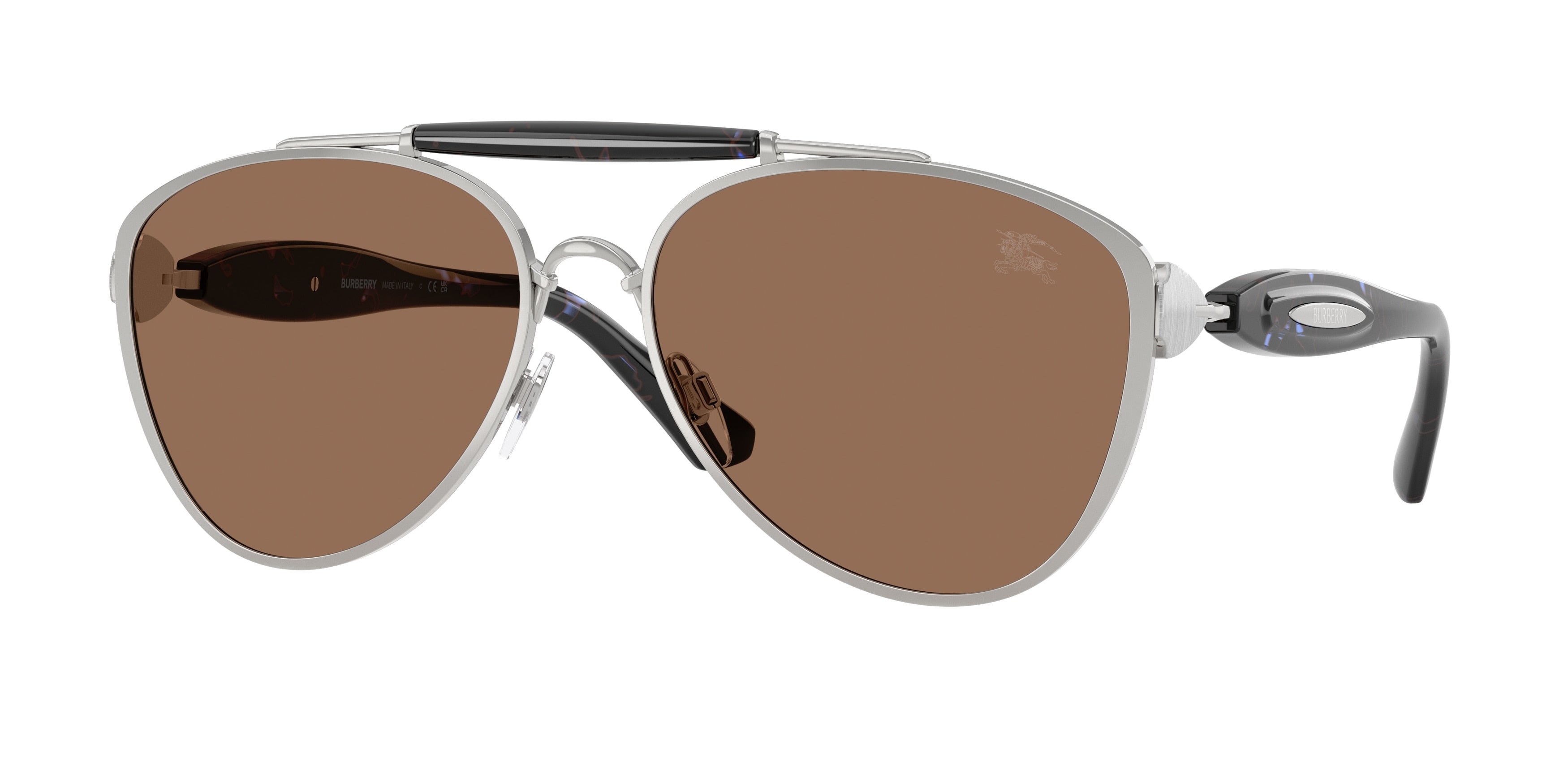 Burberry BE3160 Pilot Sunglasses  100573-Silver 61-145-17 - Color Map Silver