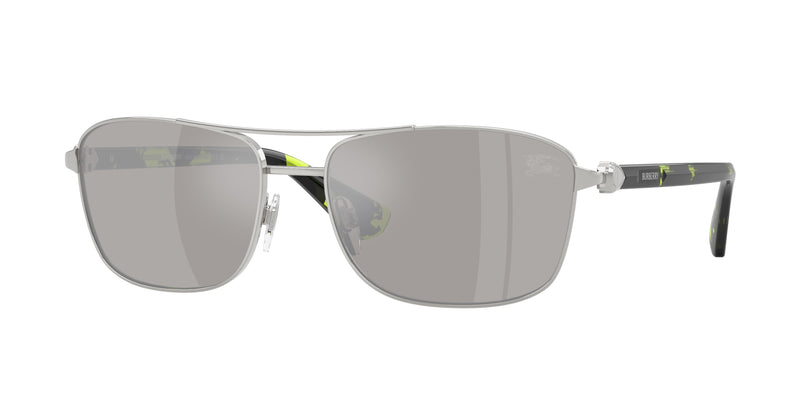 Burberry BE3163 Rectangle Sunglasses  10056G-Silver 60-140-17 - Color Map Silver